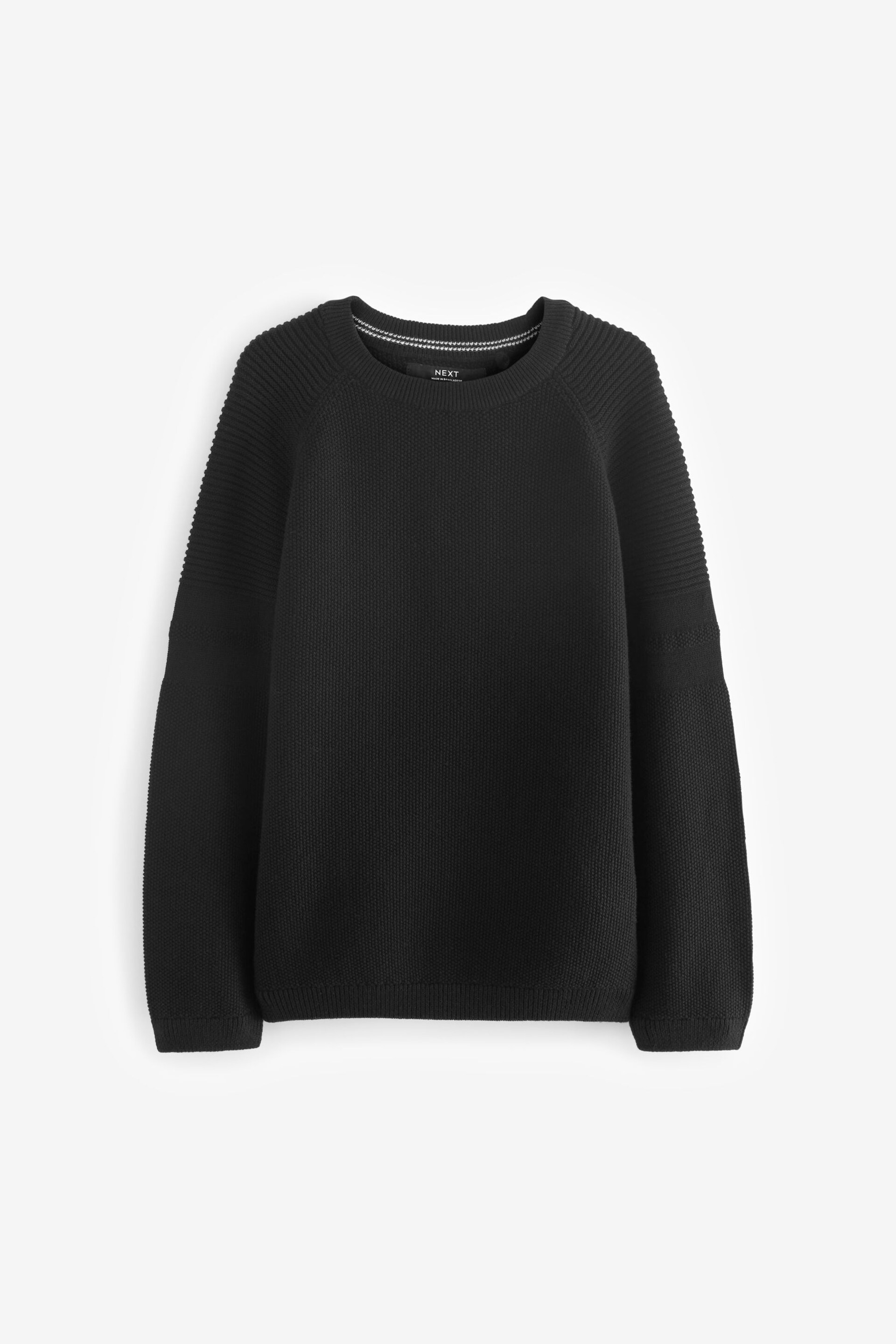 Black Without Stag Textured Crew Jumper (3-16yrs) - Image 1 of 3