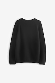 Black Without Stag Textured Crew Jumper (3-16yrs) - Image 2 of 3