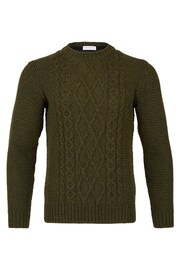 Celtic & Co. Blue Cable Crew Neck Jumper - Image 2 of 4