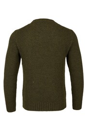 Celtic & Co. Blue Cable Crew Neck Jumper - Image 3 of 4