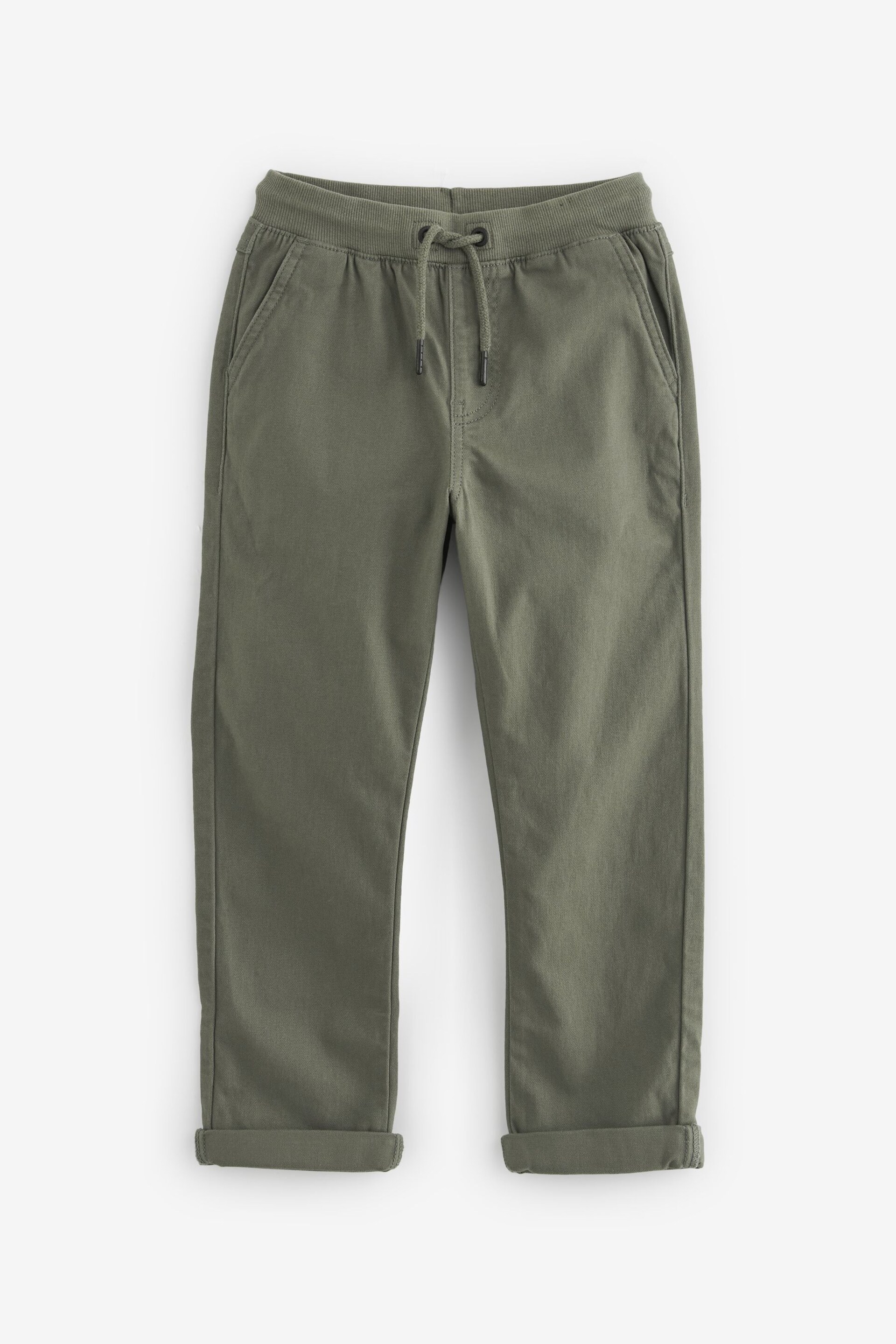 Khaki Green Regular Fit Rib Waist Pull-On Trousers (3-16yrs) - Image 1 of 2