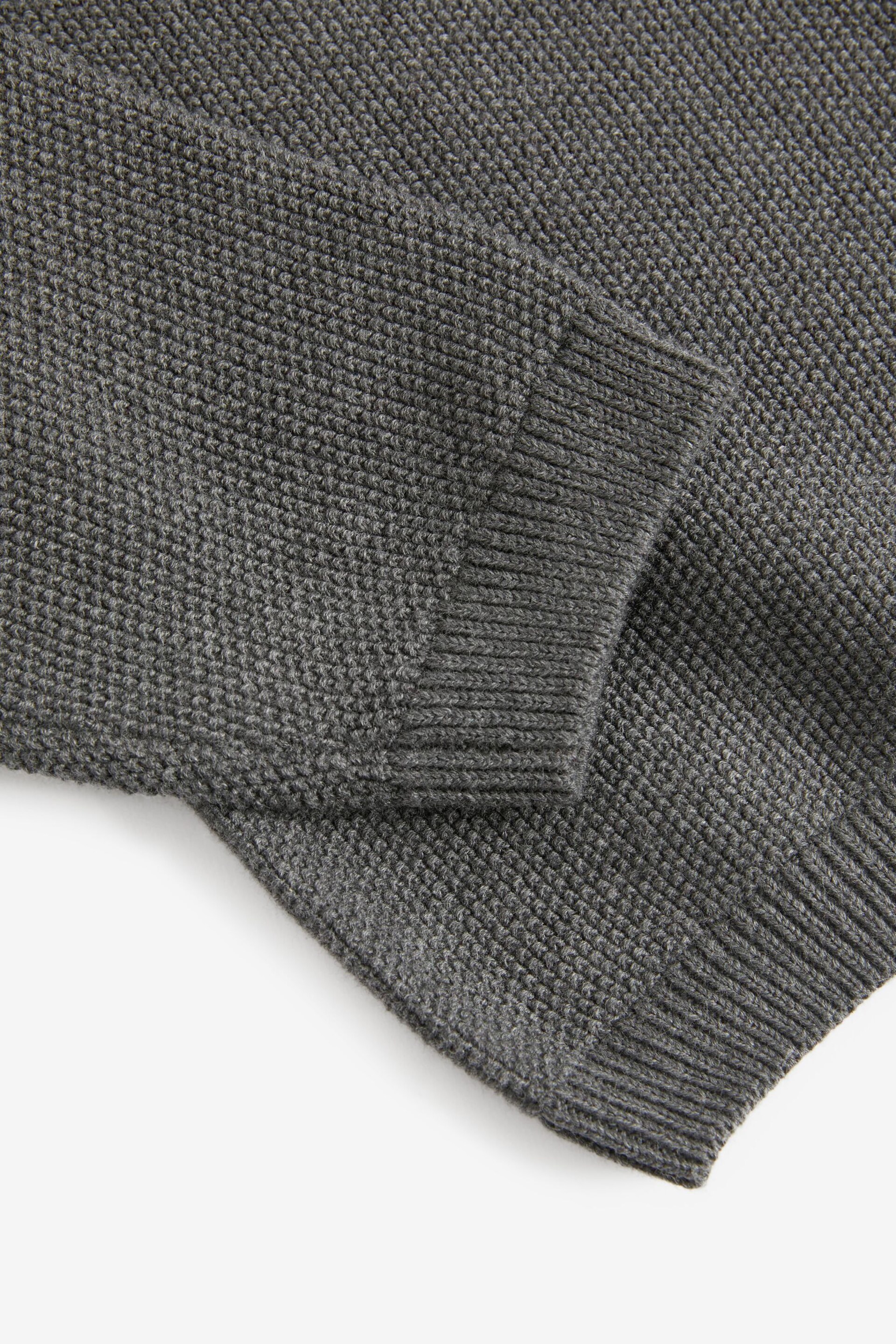 Charcoal Grey Without Stag Textured Crew Jumper (3-16yrs) - Image 3 of 3