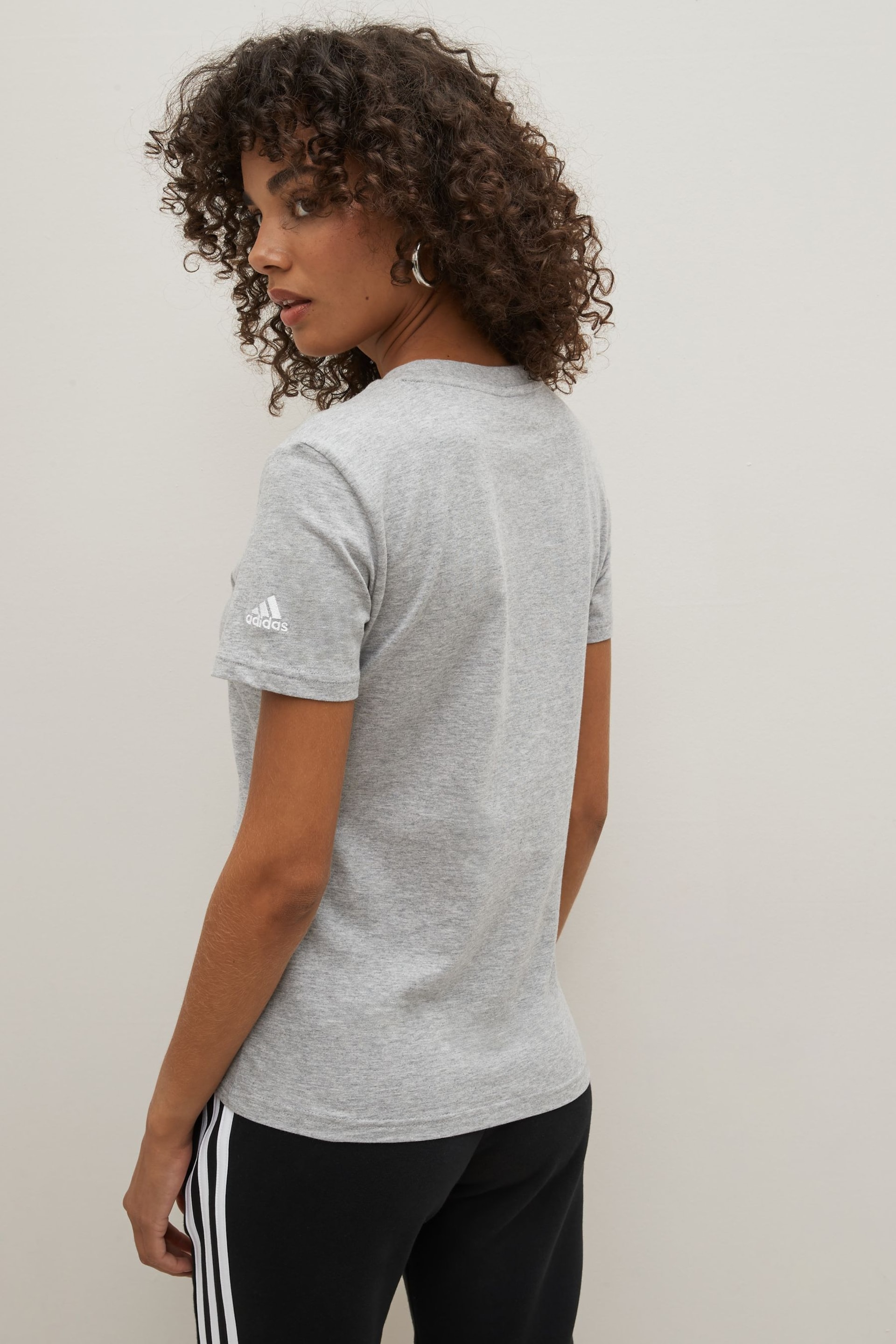 adidas Grey Sportswear Essentials Slim Logo T-Shirt - Image 3 of 5