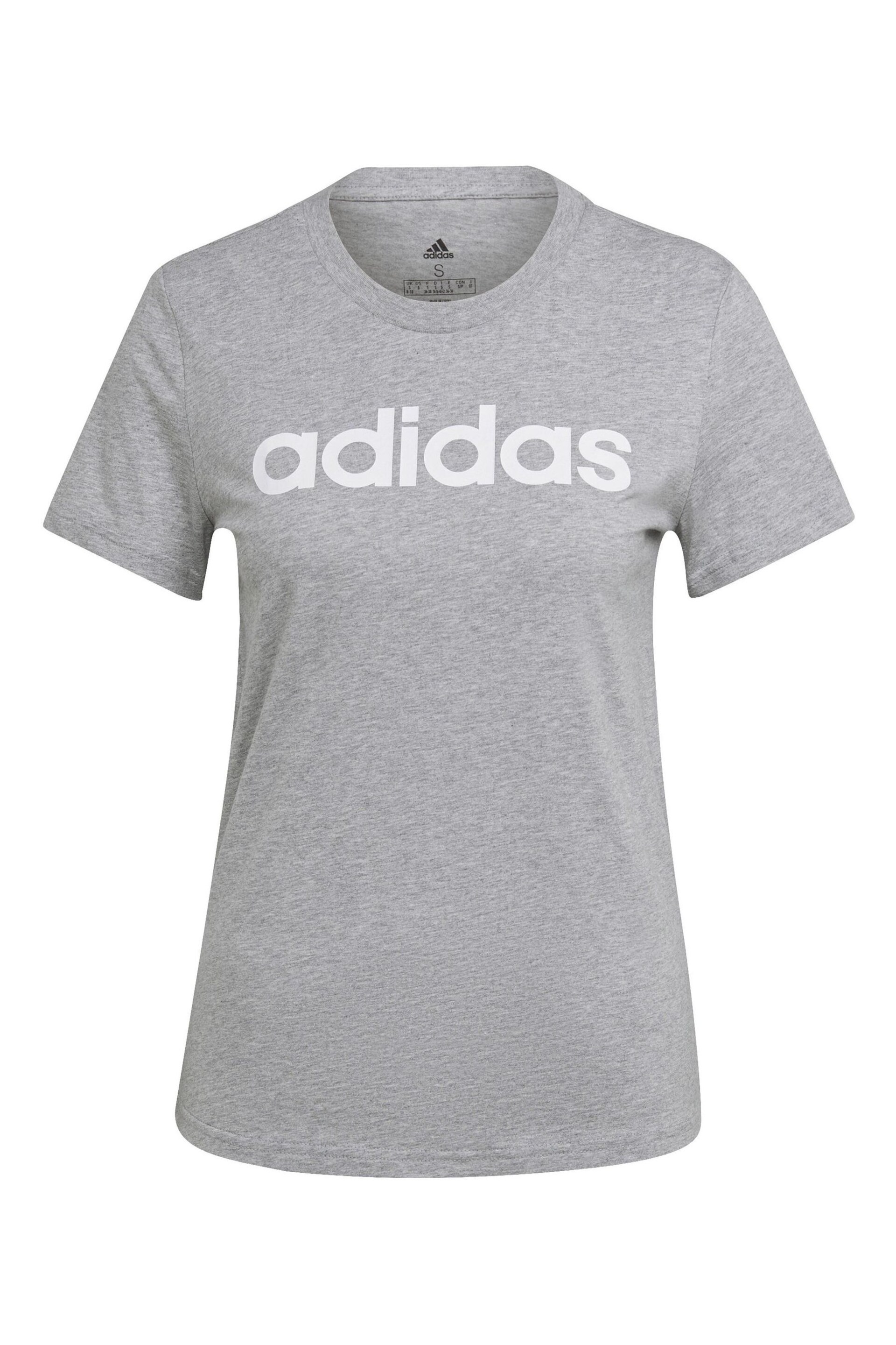 adidas Grey Sportswear Essentials Slim Logo T-Shirt - Image 5 of 5