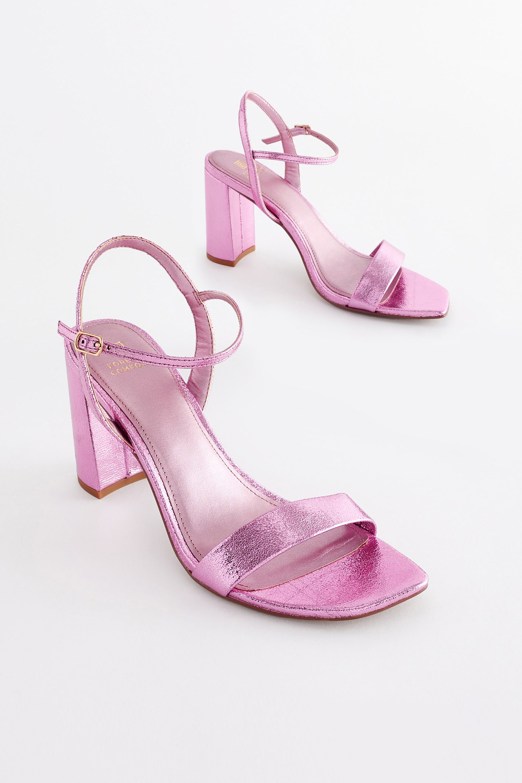 Buy Pink Forever Comfort Block Simple Sandals from Next Luxembourg