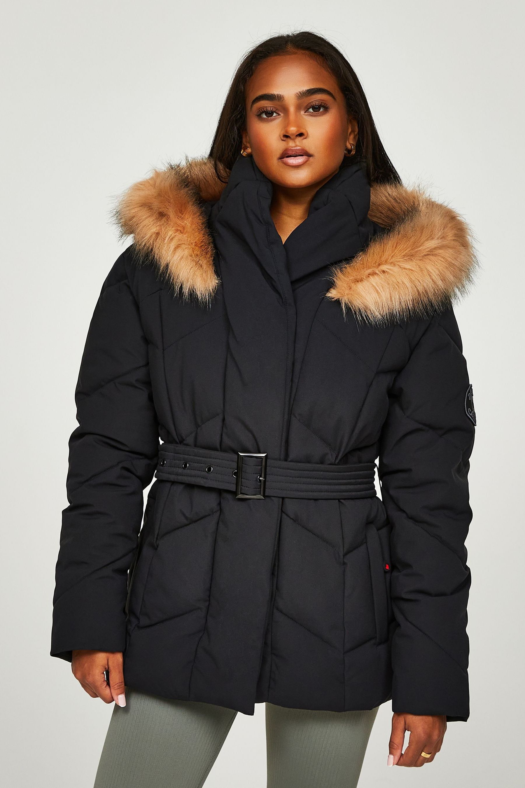 Mid length black jacket discount