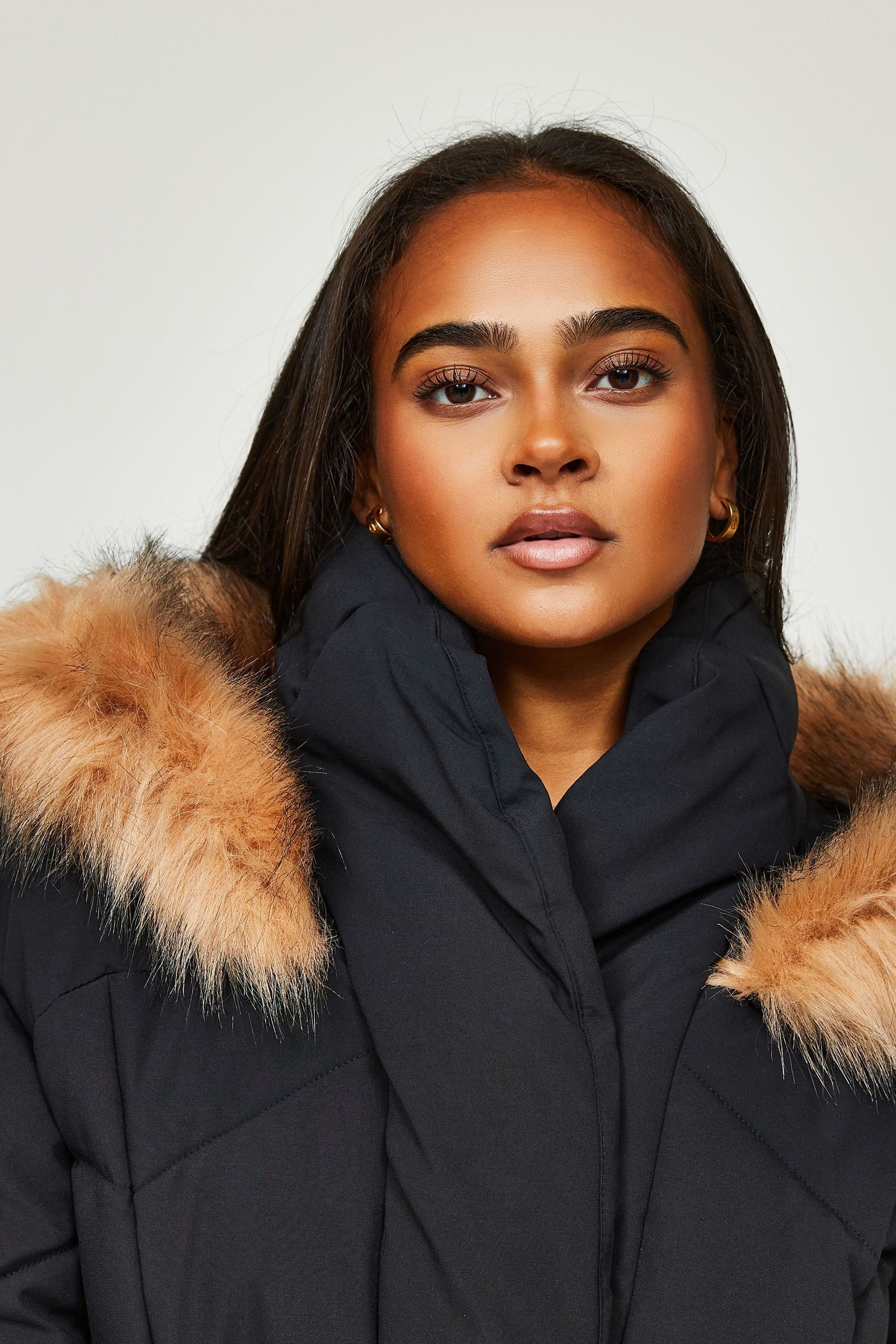 Mid length black jacket discount