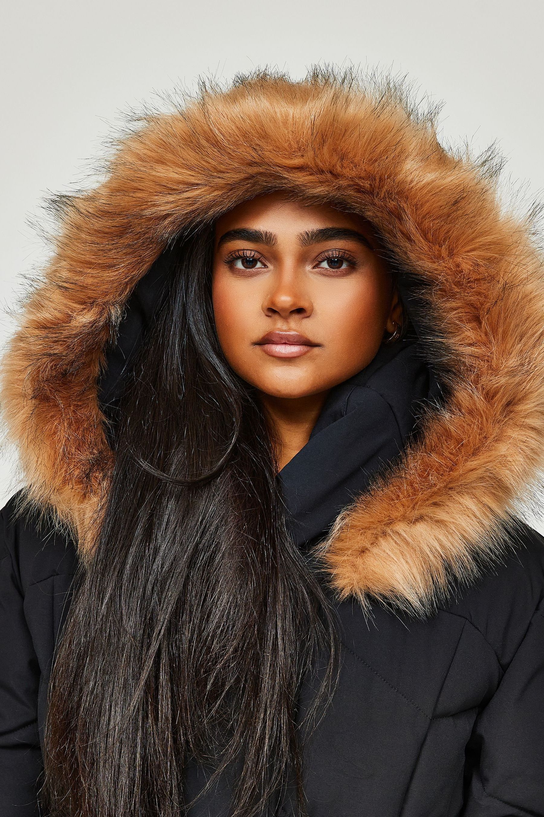 Mid length black jacket discount