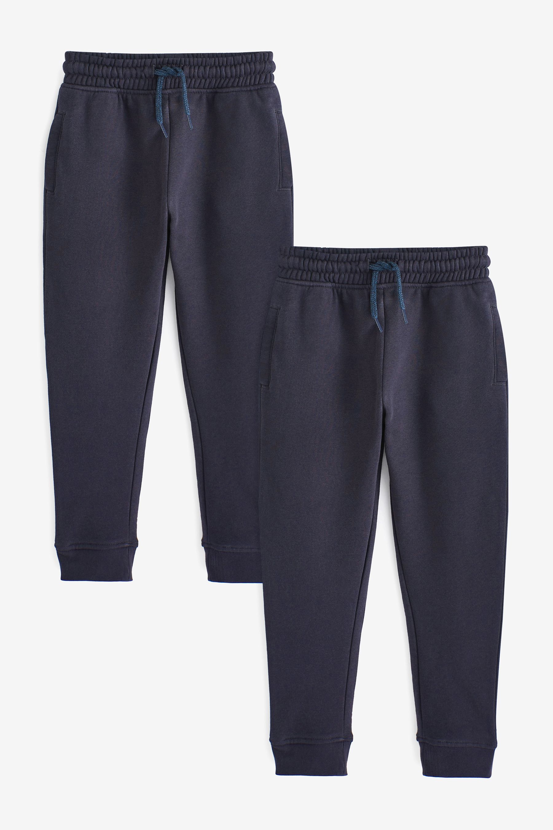 Buy Navy Blue Slim Fit 100 Cotton Rich Joggers 2 Pack 3 16yrs from the Next UK online shop