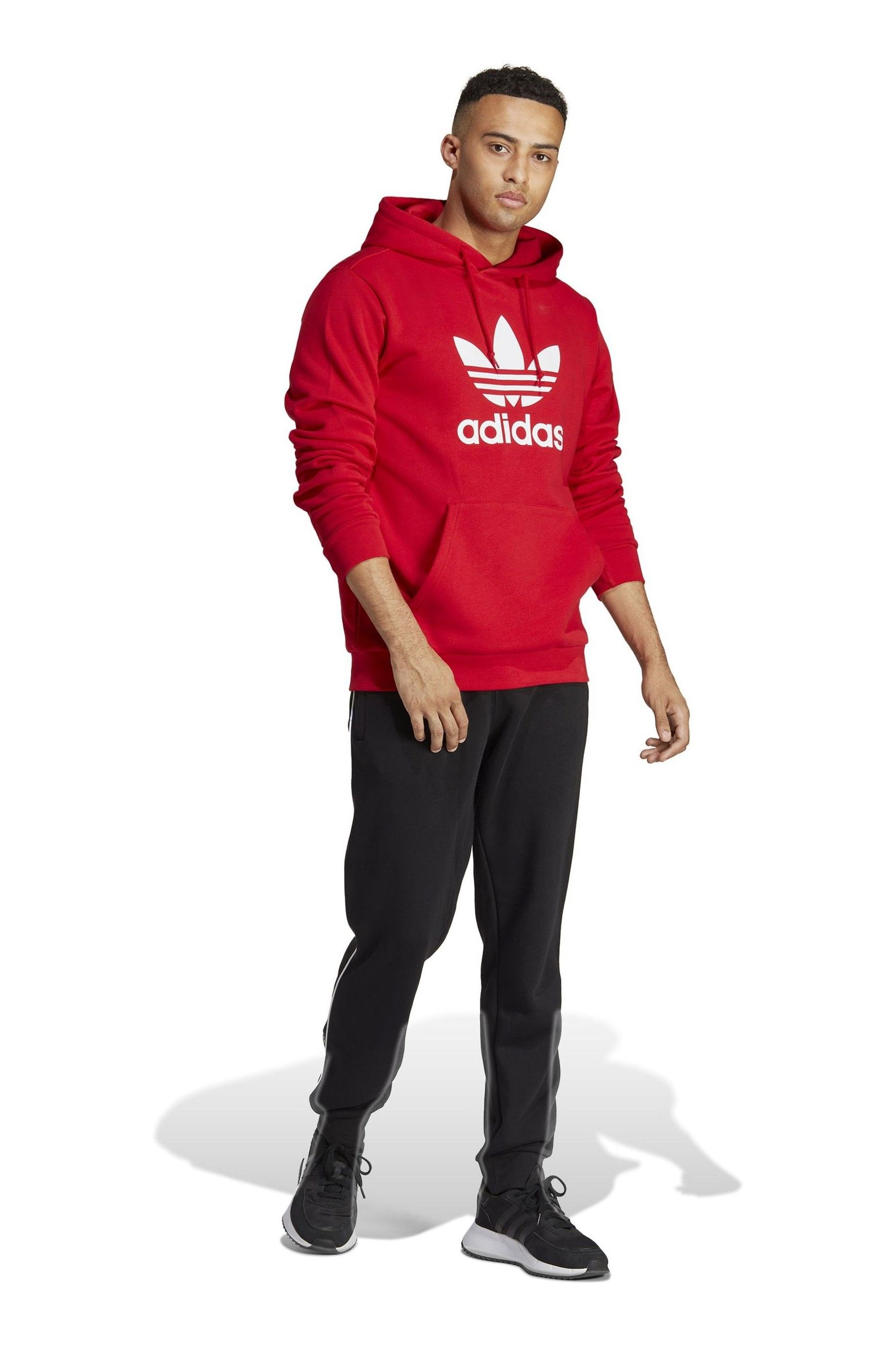 Red trefoil hoodie on sale