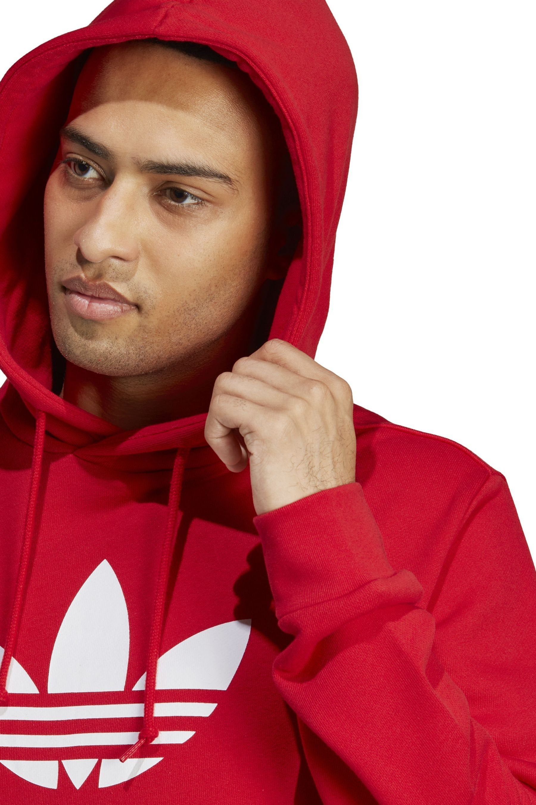 Red trefoil hoodie online