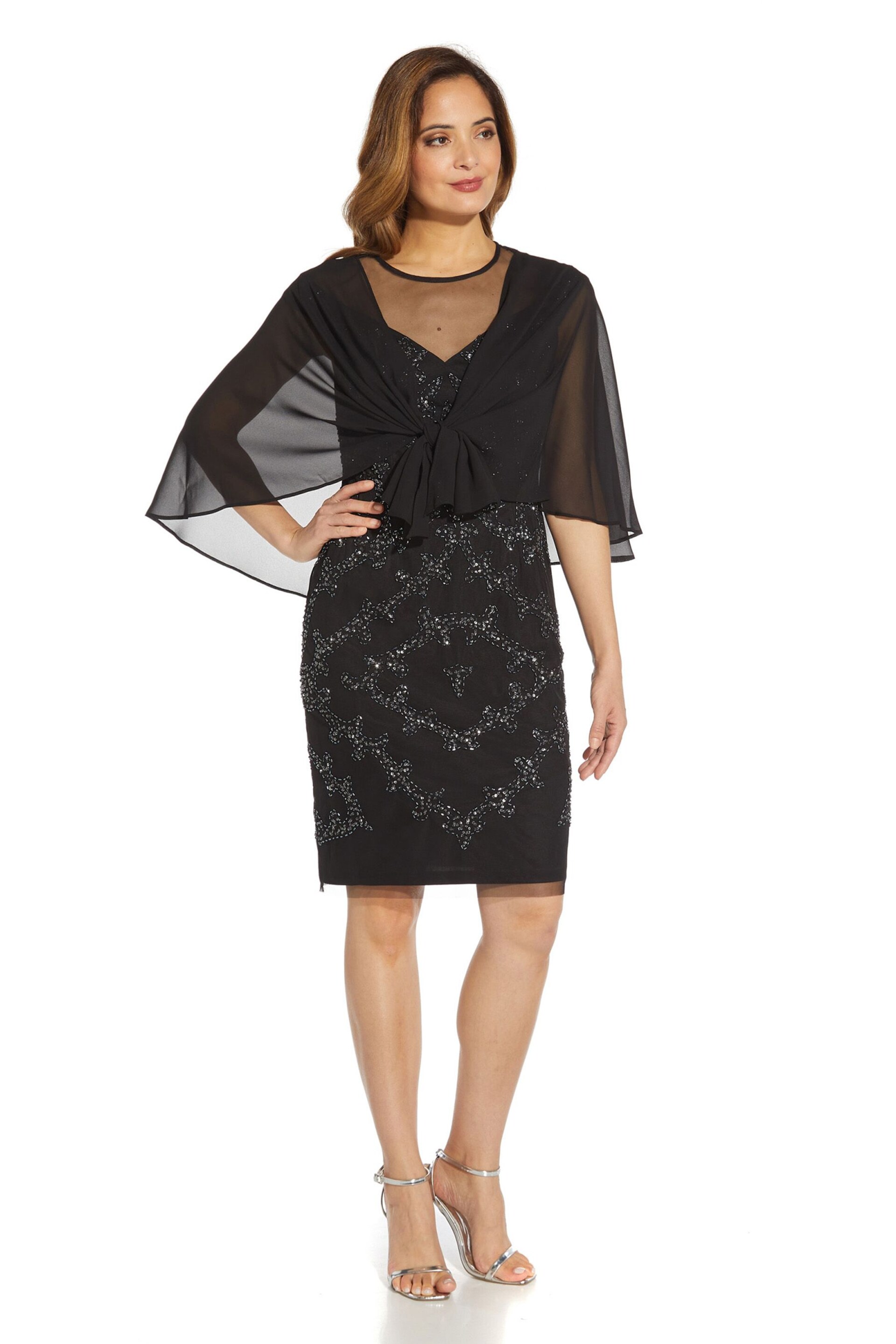 Adrianna Papell Black Chiffon Cover-Up - Image 2 of 4