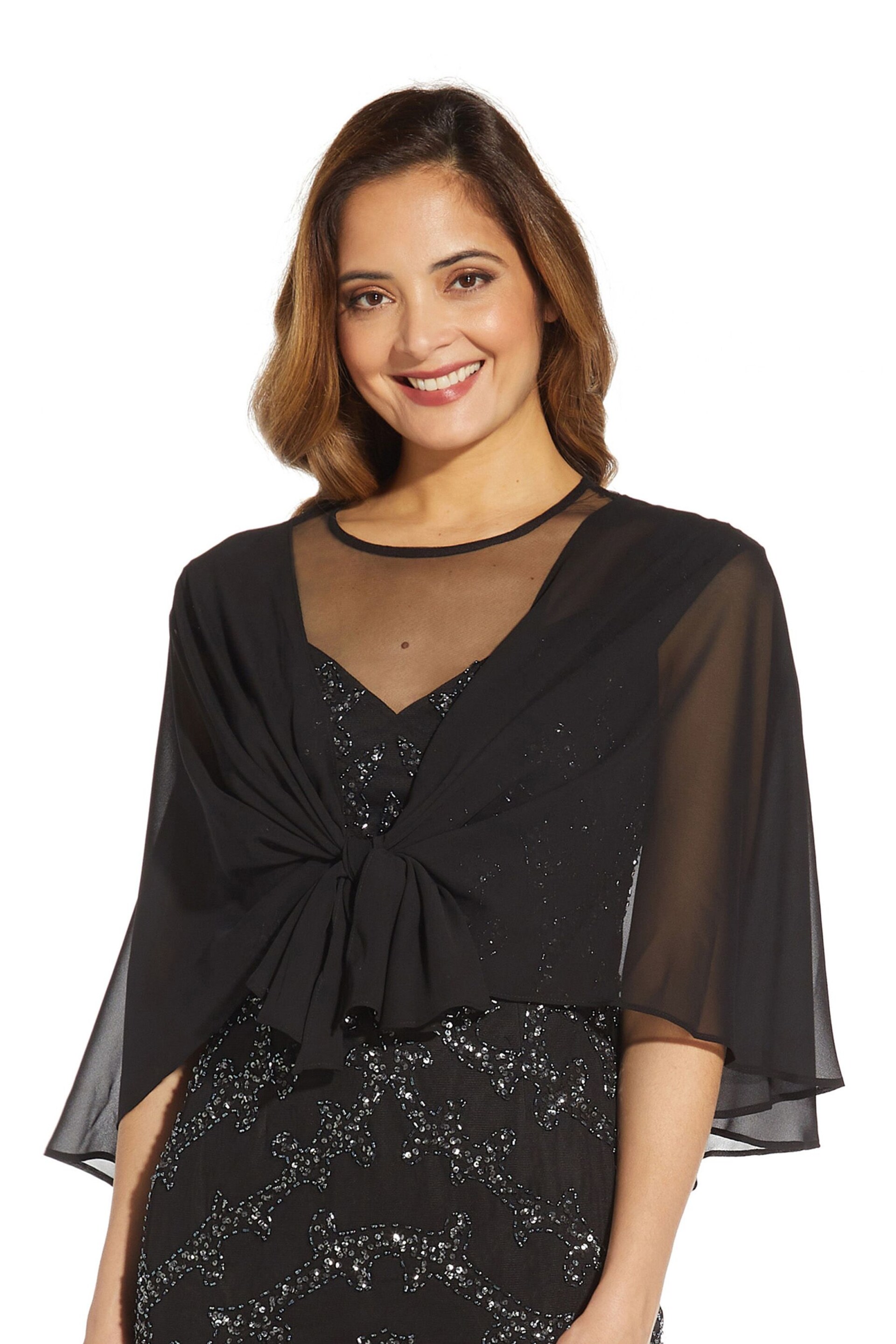 Adrianna Papell Black Chiffon Cover-Up - Image 4 of 4