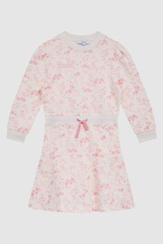 Reiss Pink Print Maeve Senior Relaxed Jersey Dress - Image 2 of 7
