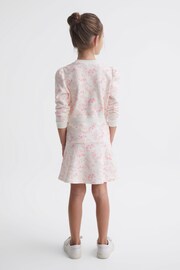 Reiss Pink Print Maeve Senior Relaxed Jersey Dress - Image 5 of 7