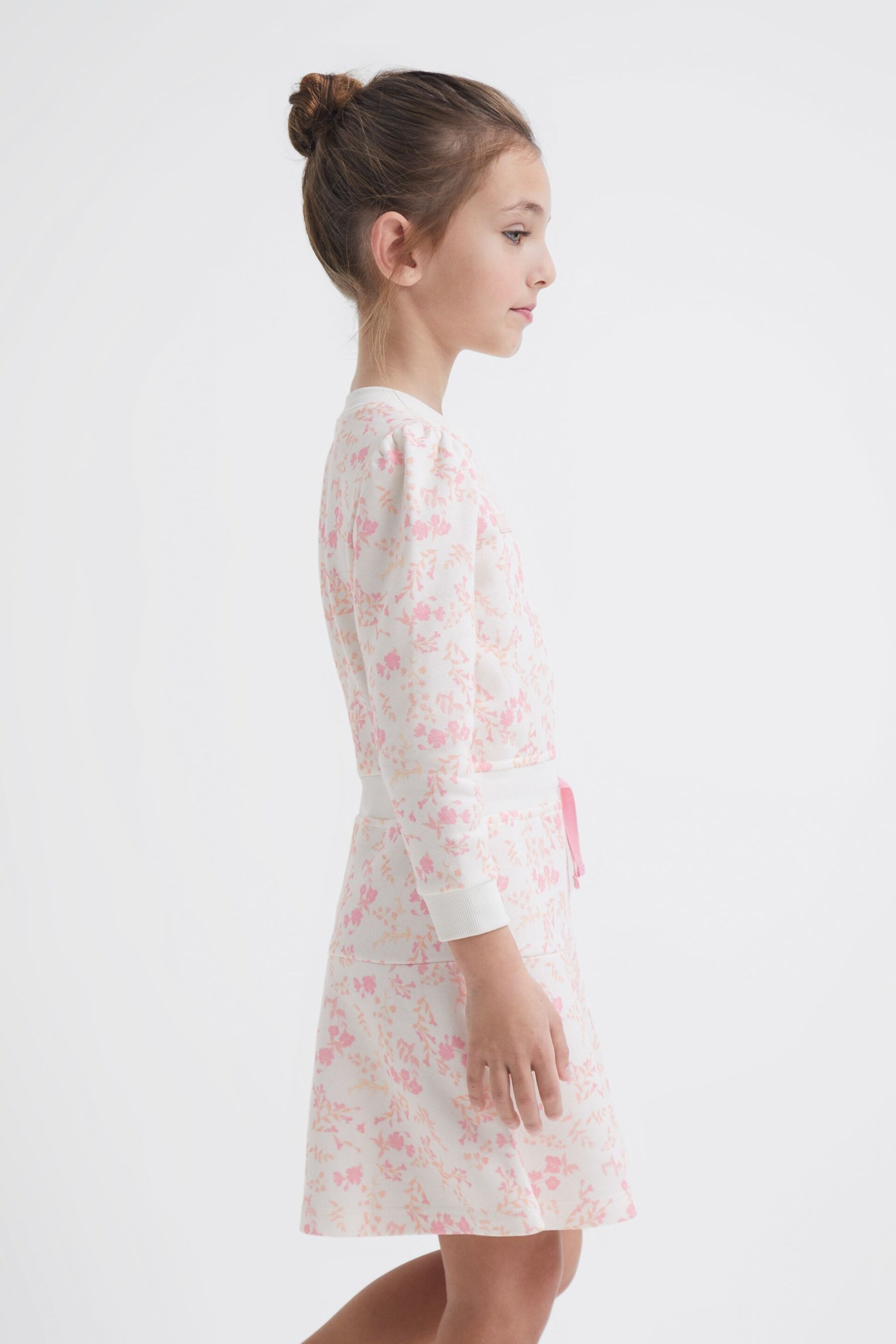 Reiss Pink Print Maeve Senior Relaxed Jersey Dress - Image 6 of 7