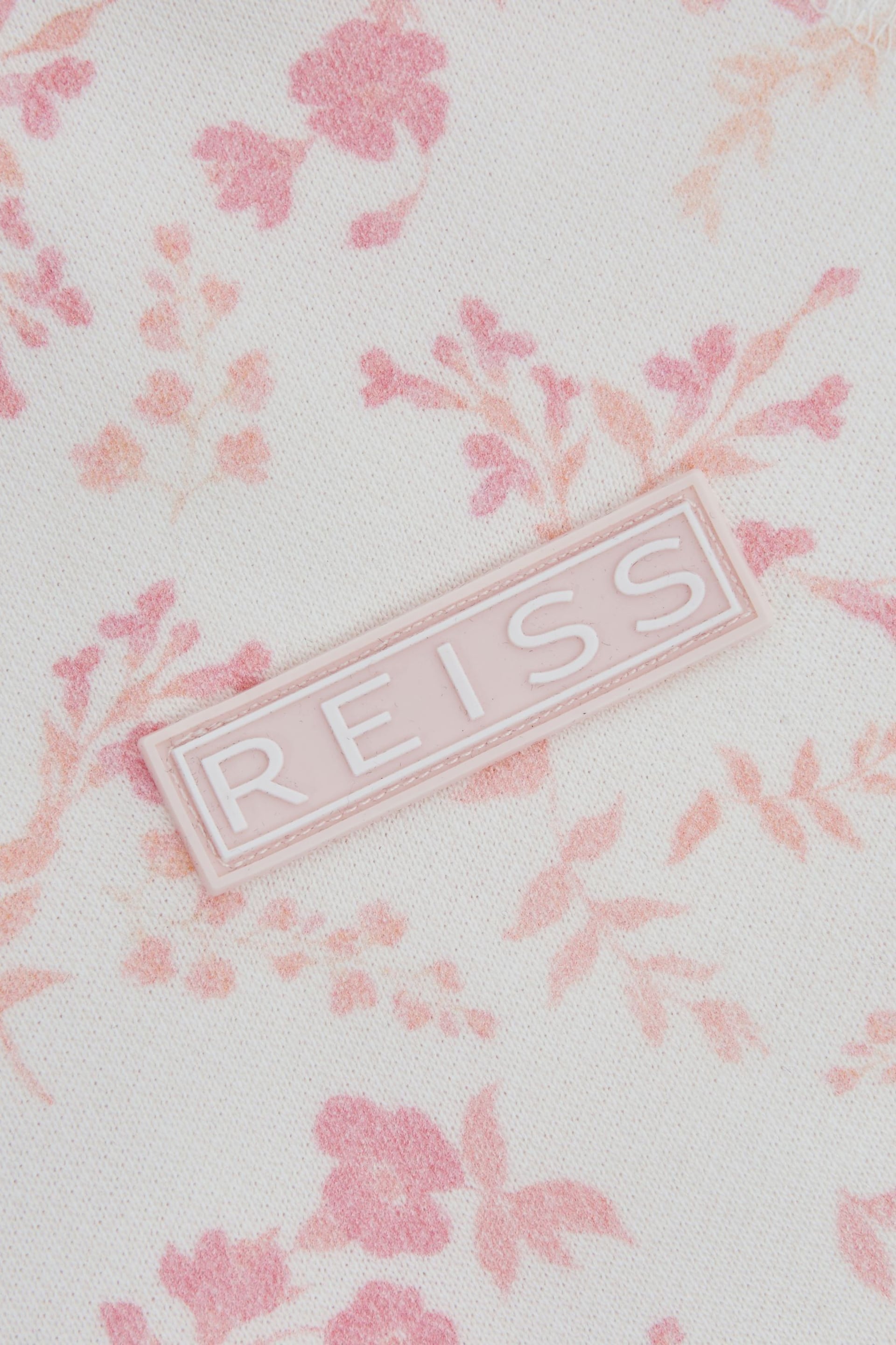 Reiss Pink Print Maeve Senior Relaxed Jersey Dress - Image 7 of 7