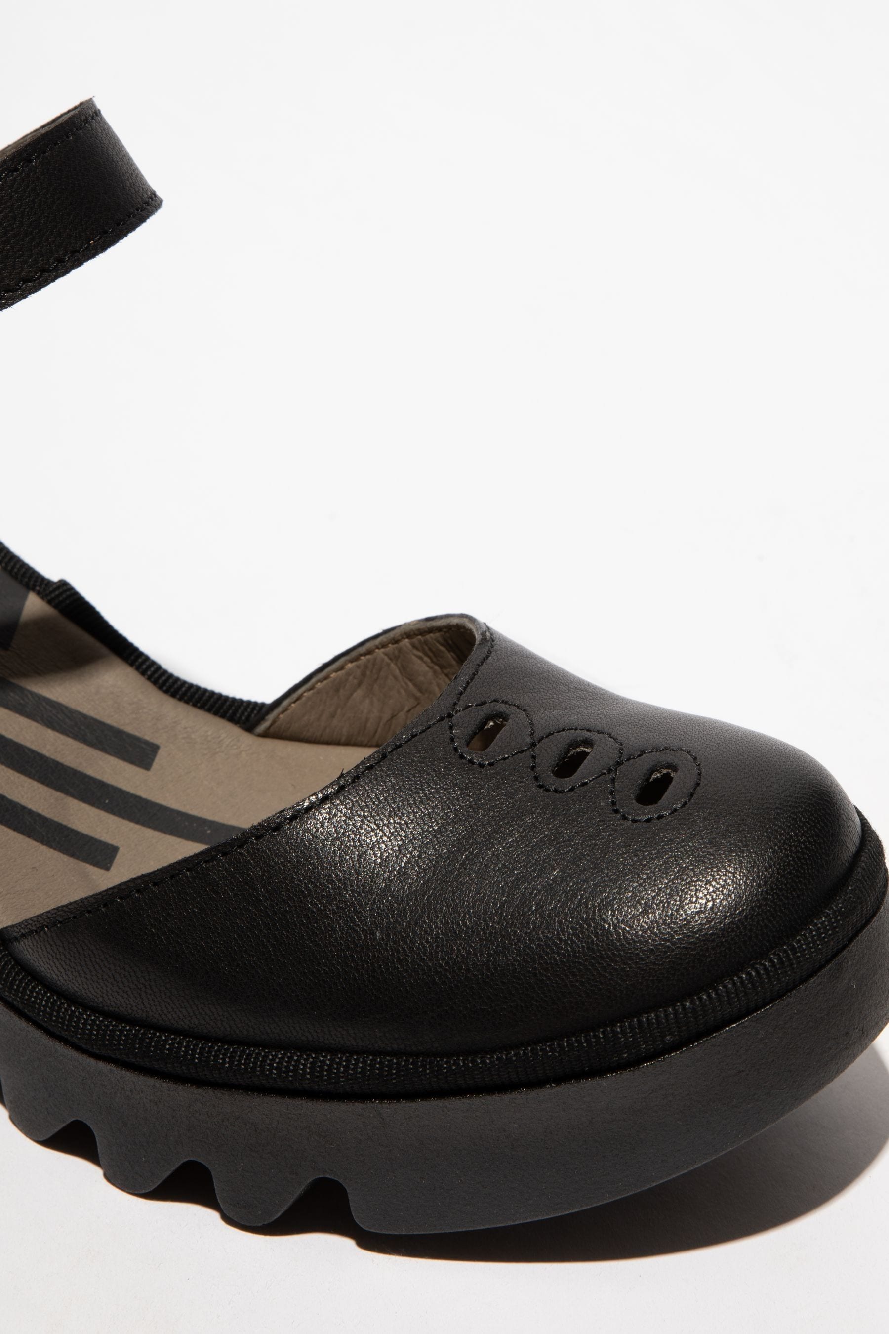 Fly london black wedge sandals shop