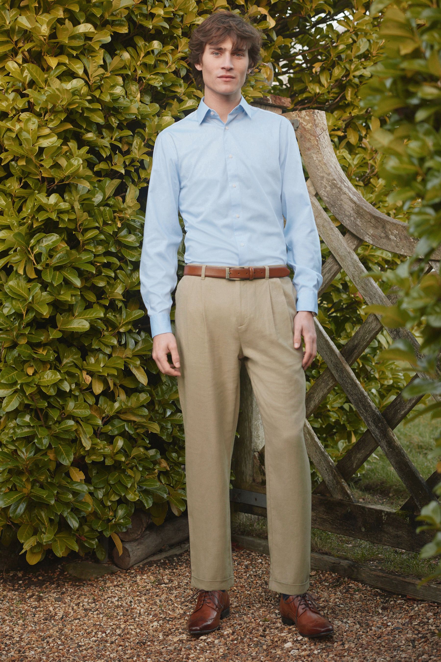 Pleated front trousers hot sale