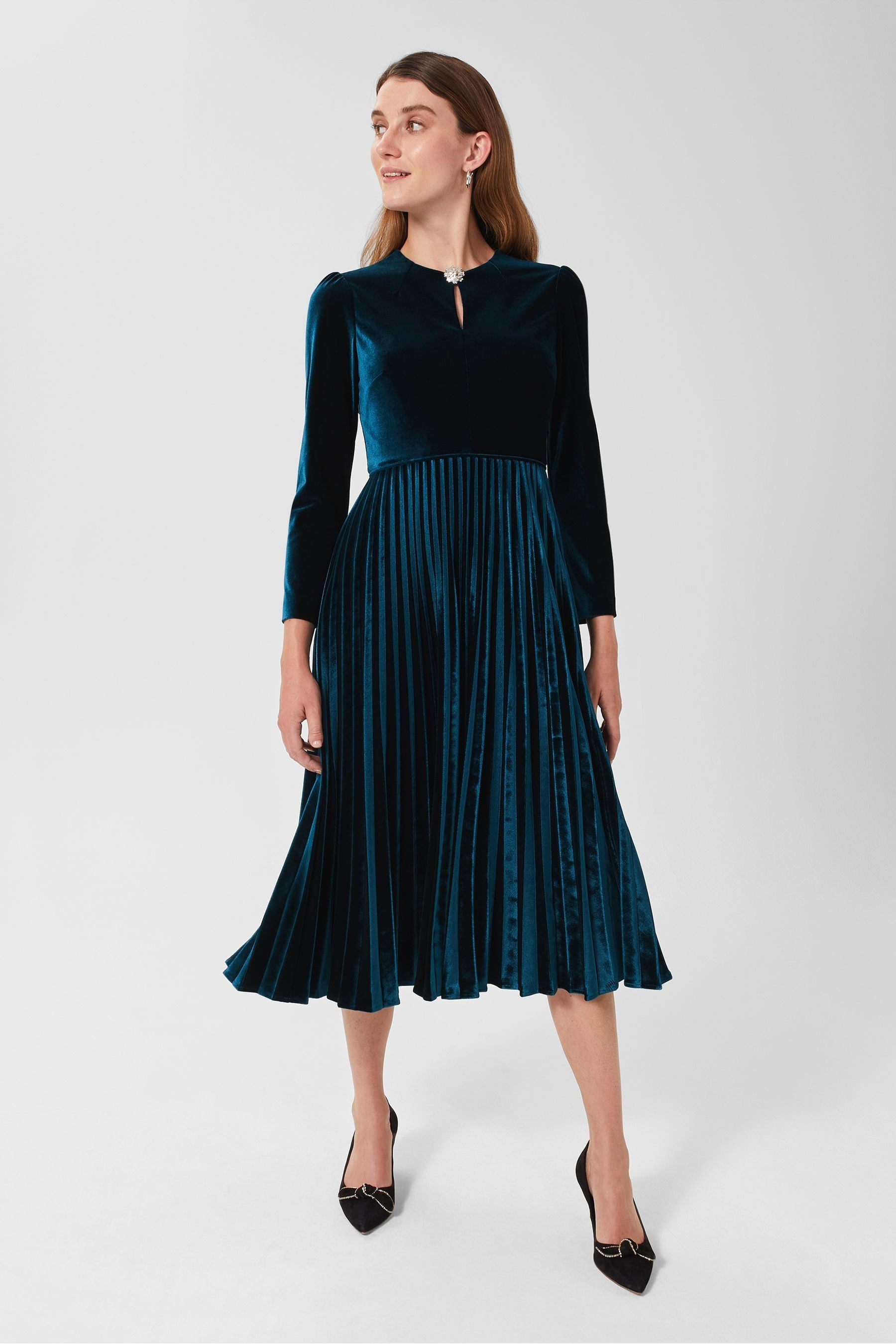 Buy Hobbs Green Rosalie Velvet Dress from Next Ireland