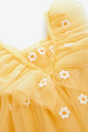 Yellow Daisy Embroidered Ruffle Mesh Dress (3mths-10yrs) - Image 7 of 7