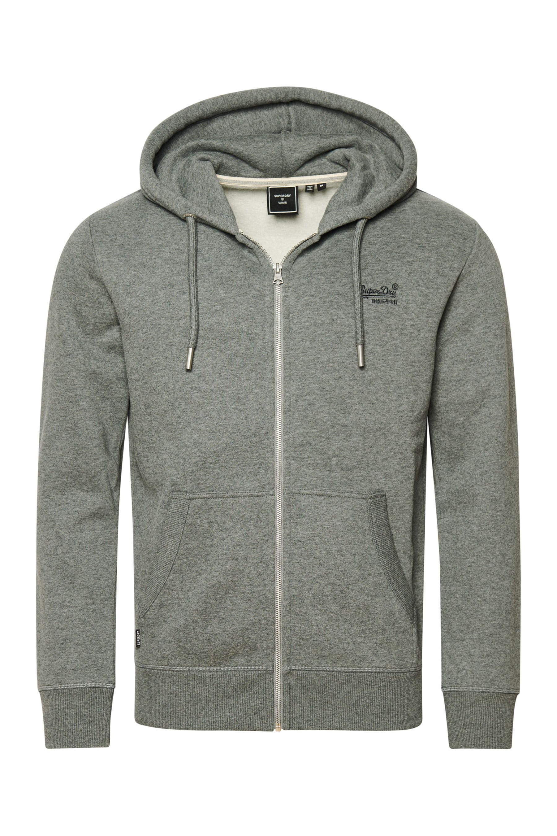 Buy Superdry Grey Vintage Logo Embossed Zip Up Hoodie from Next Luxembourg