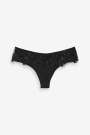 Black Brazilian Floral Embroidered Knickers - Image 3 of 3