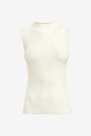 BOSS White Slim Fit Rib Sleeveless Knitted Top - Image 5 of 5