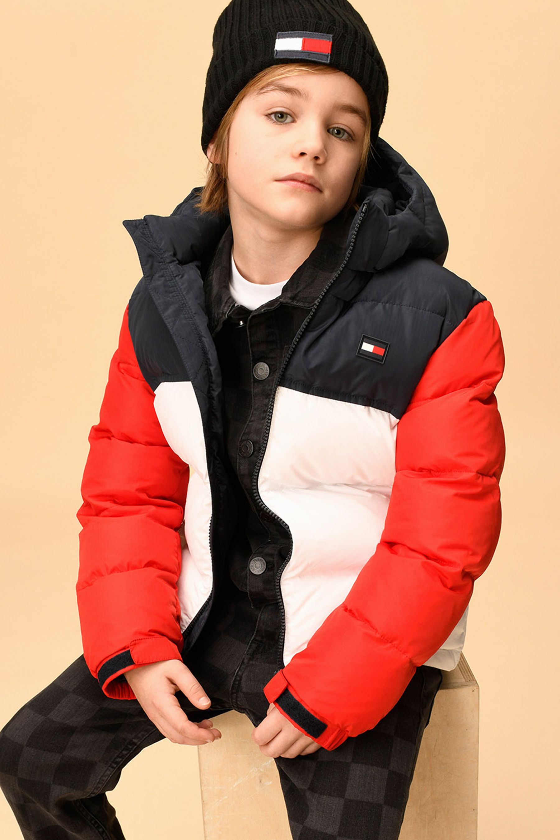 Tommy Hilfiger Red Alaska Colourblock Puffer Jacket