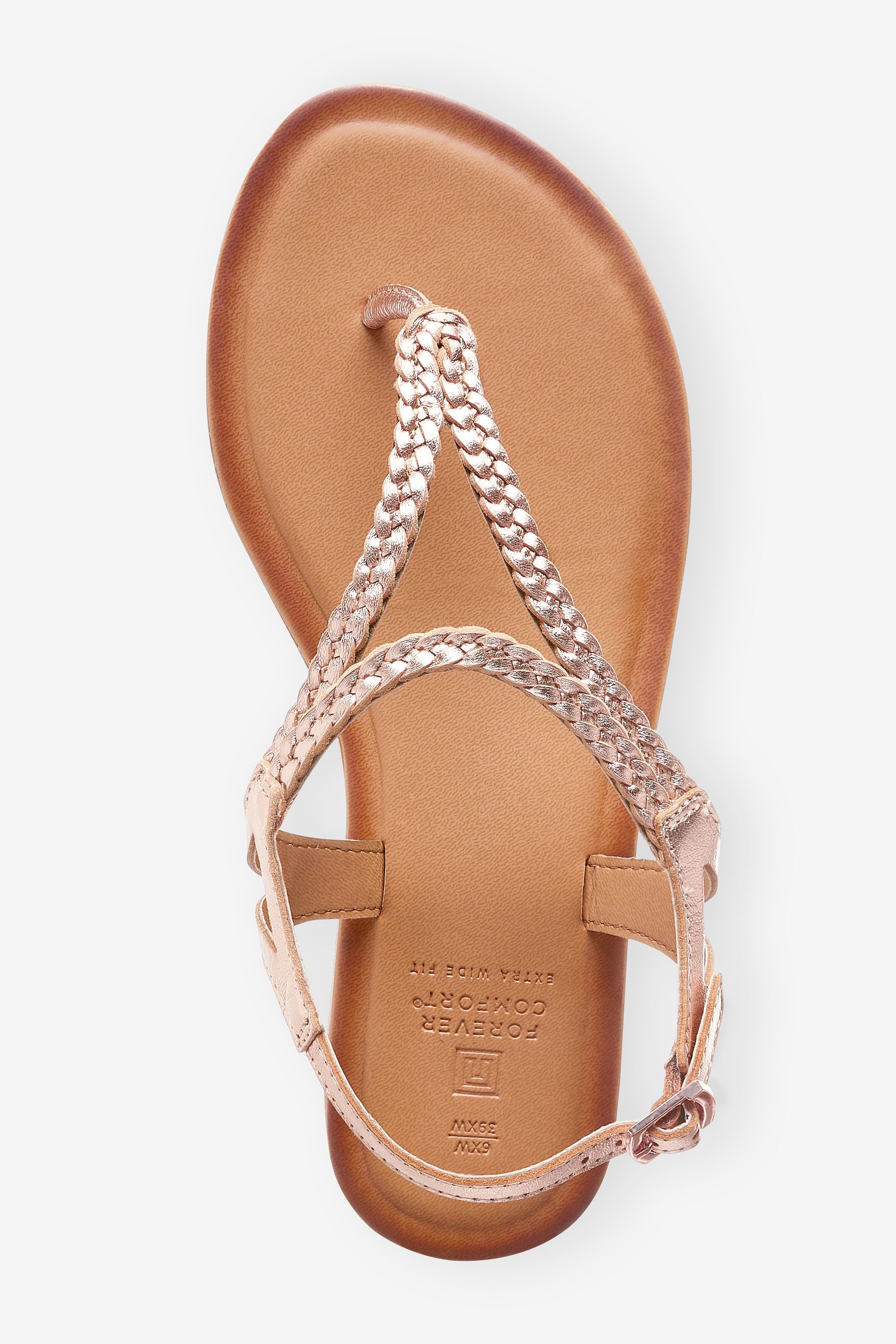 Rose gold sandals wide fit sales