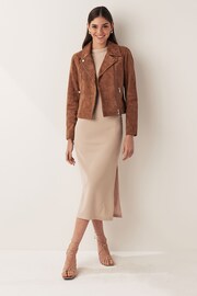 Urban Code Brown Suede Biker Jacket - Image 2 of 10