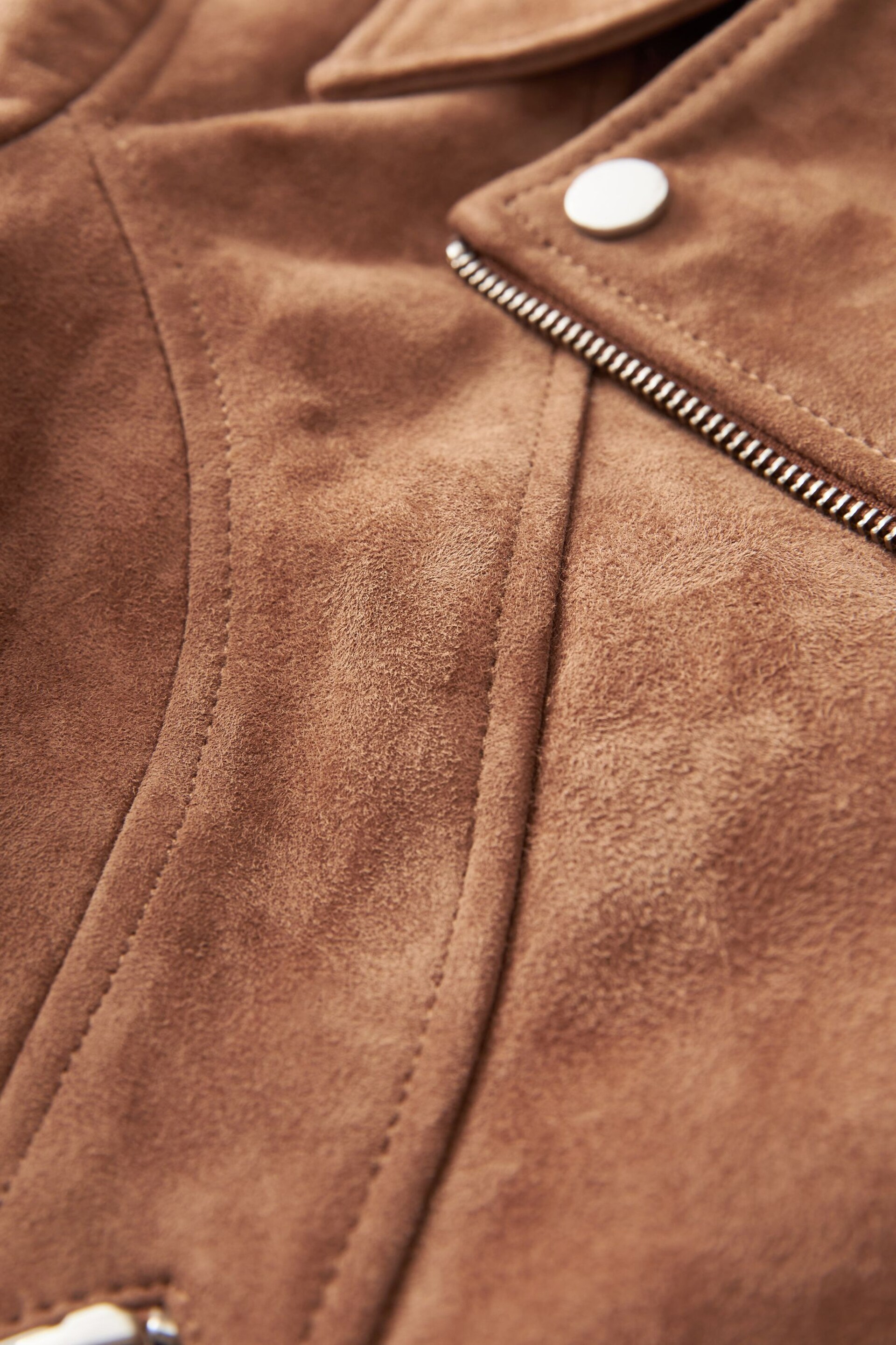 Urban Code Brown Suede Biker Jacket - Image 9 of 10