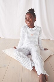 The White Company Silver Ballerina Stripe Pyjamas - Image 1 of 4