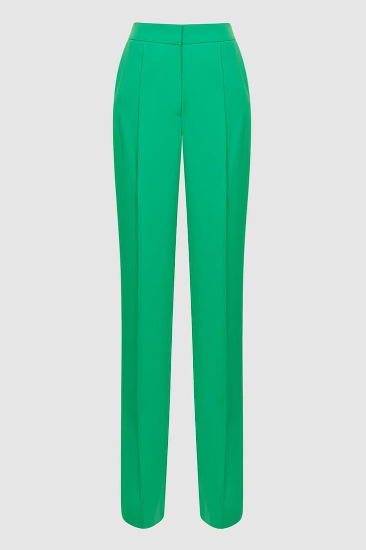 Reiss Green Saffie Petite Wide Leg Split Trousers - Image 2 of 7