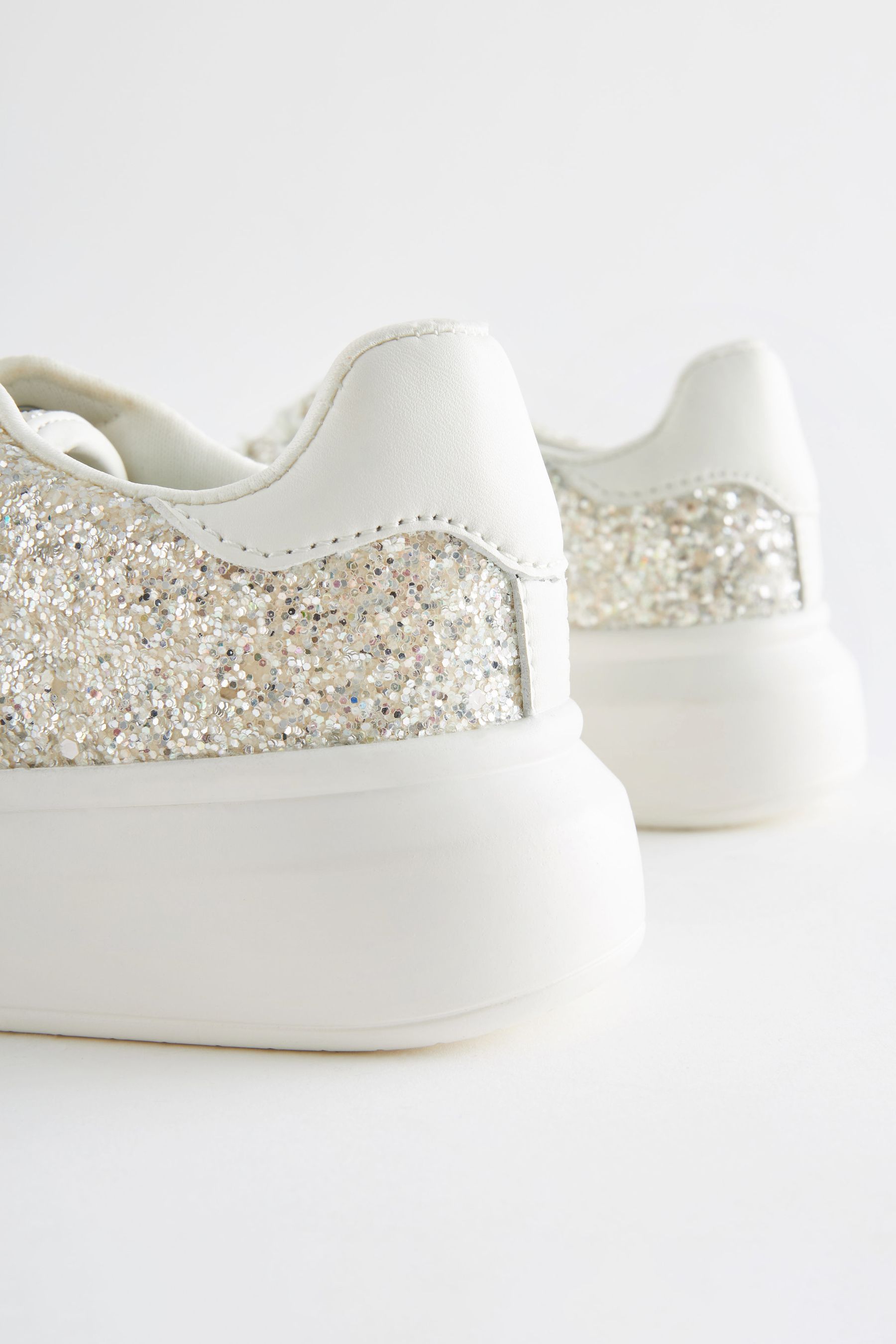 Cream sparkly shoes deals