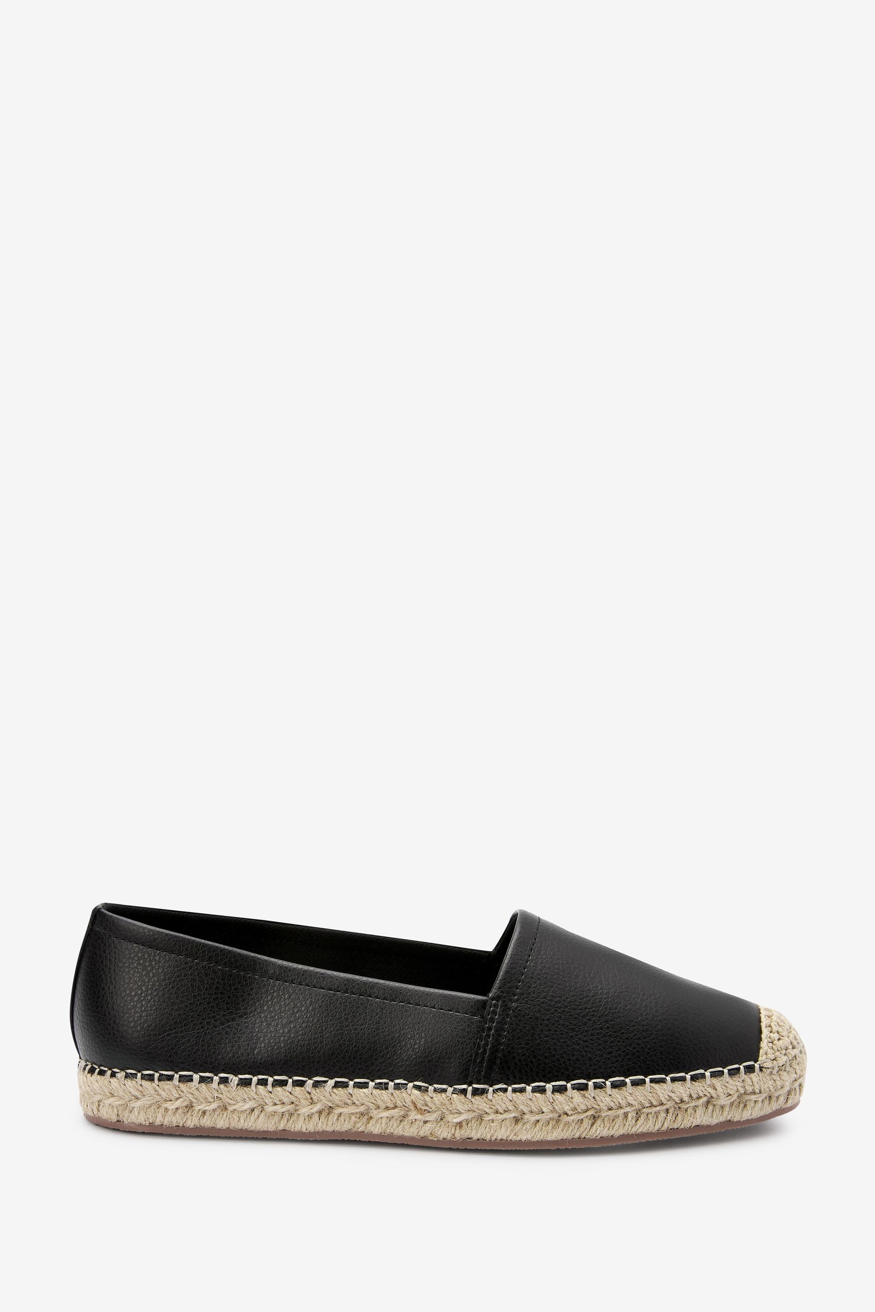 Black leather espadrille flats store