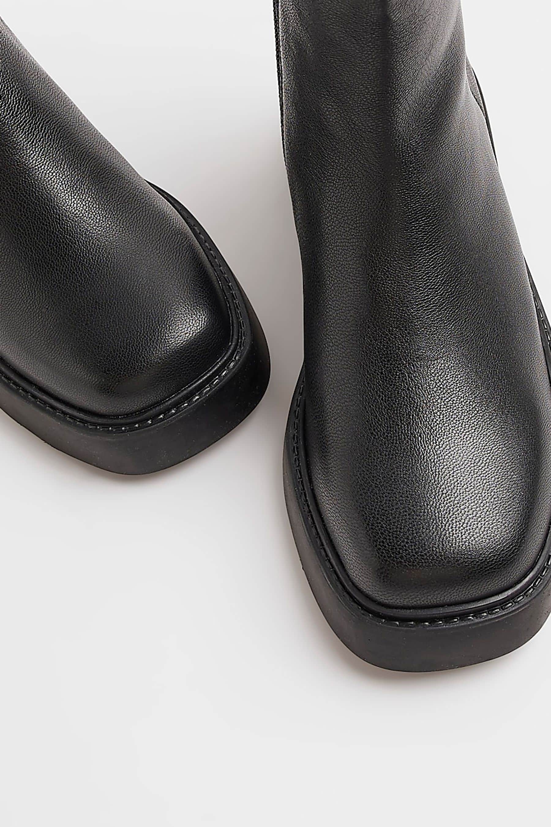 Buy River Island Black Clean Square Toe Ankle Boots from Next Luxembourg