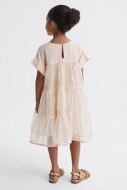 Reiss Pale Pink Luci Senior Sequin Tiered Dress - Image 5 of 6