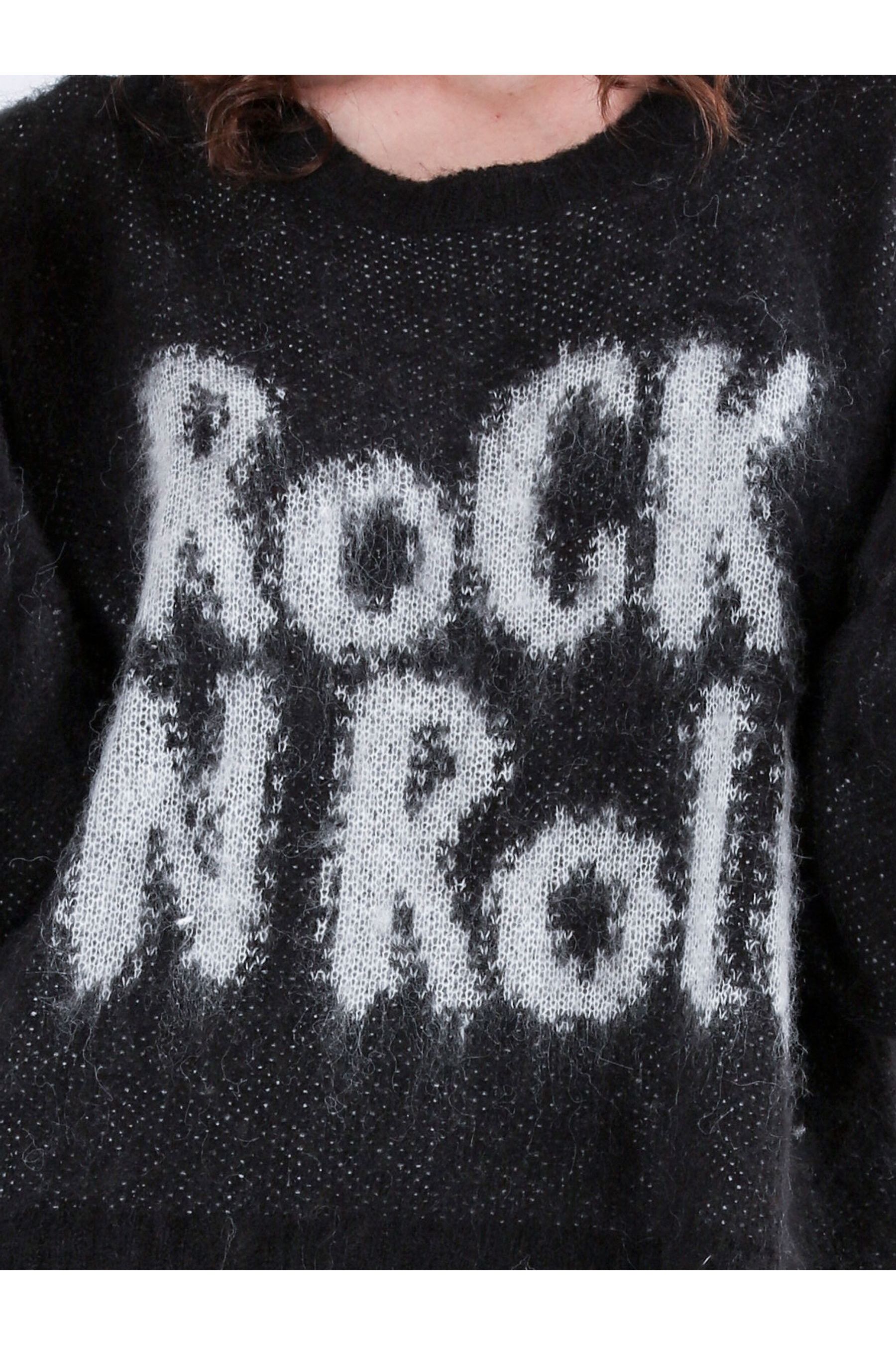 Buy Religion Black Oversized Slogan Jumper In Soft Fluffy Knit from the Next UK online shop