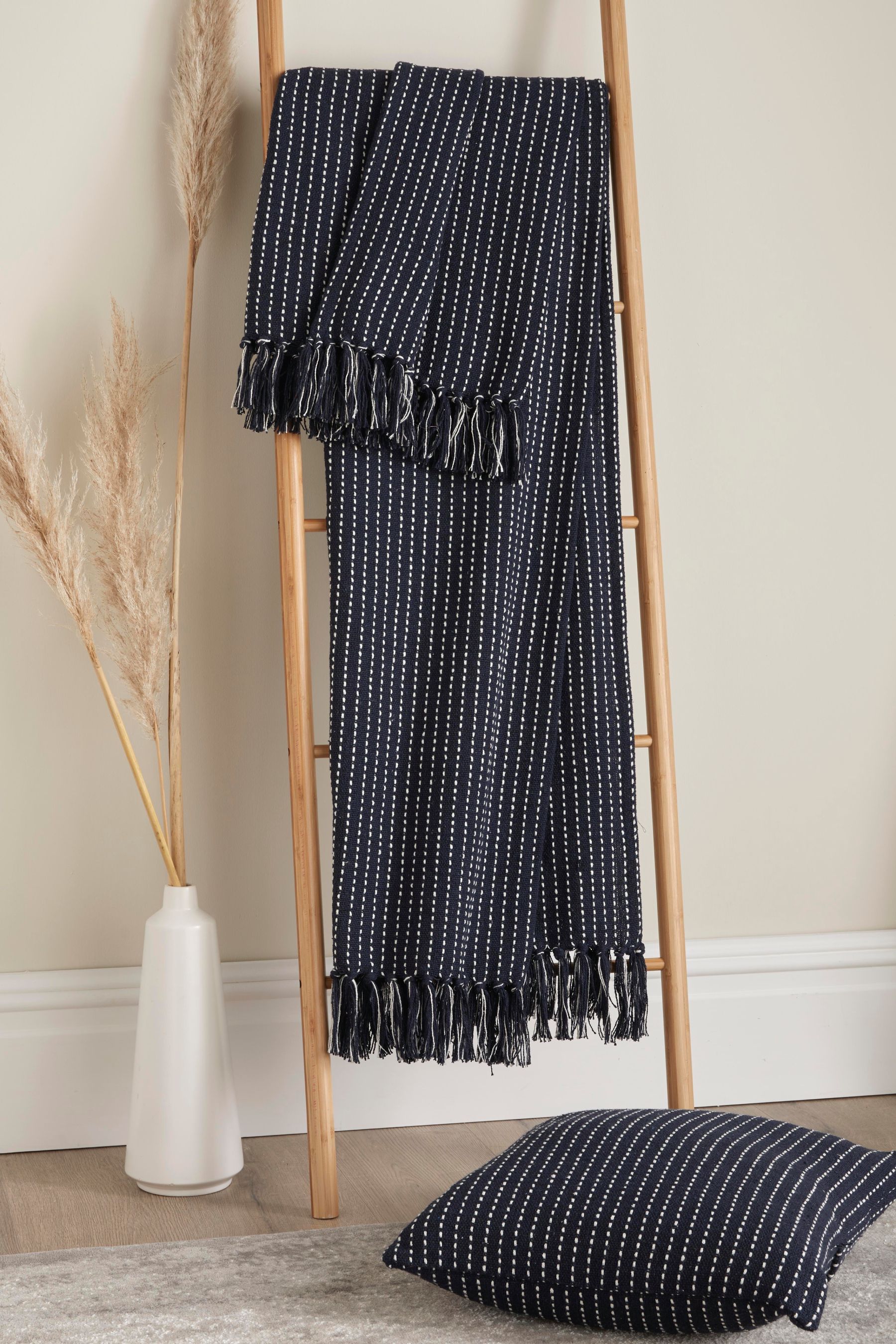 Blue cotton throws clearance