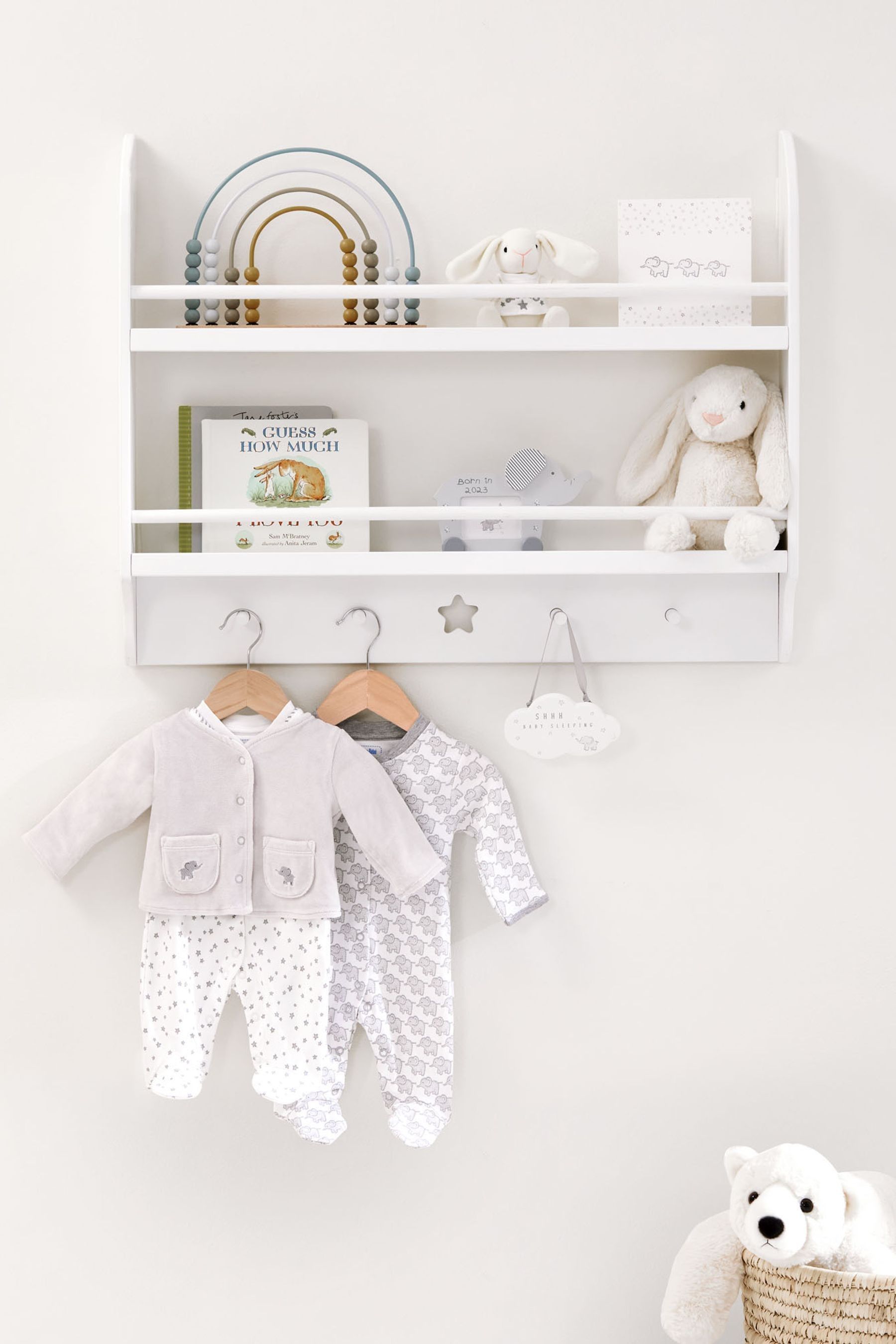 Baby shelf with hooks outlet