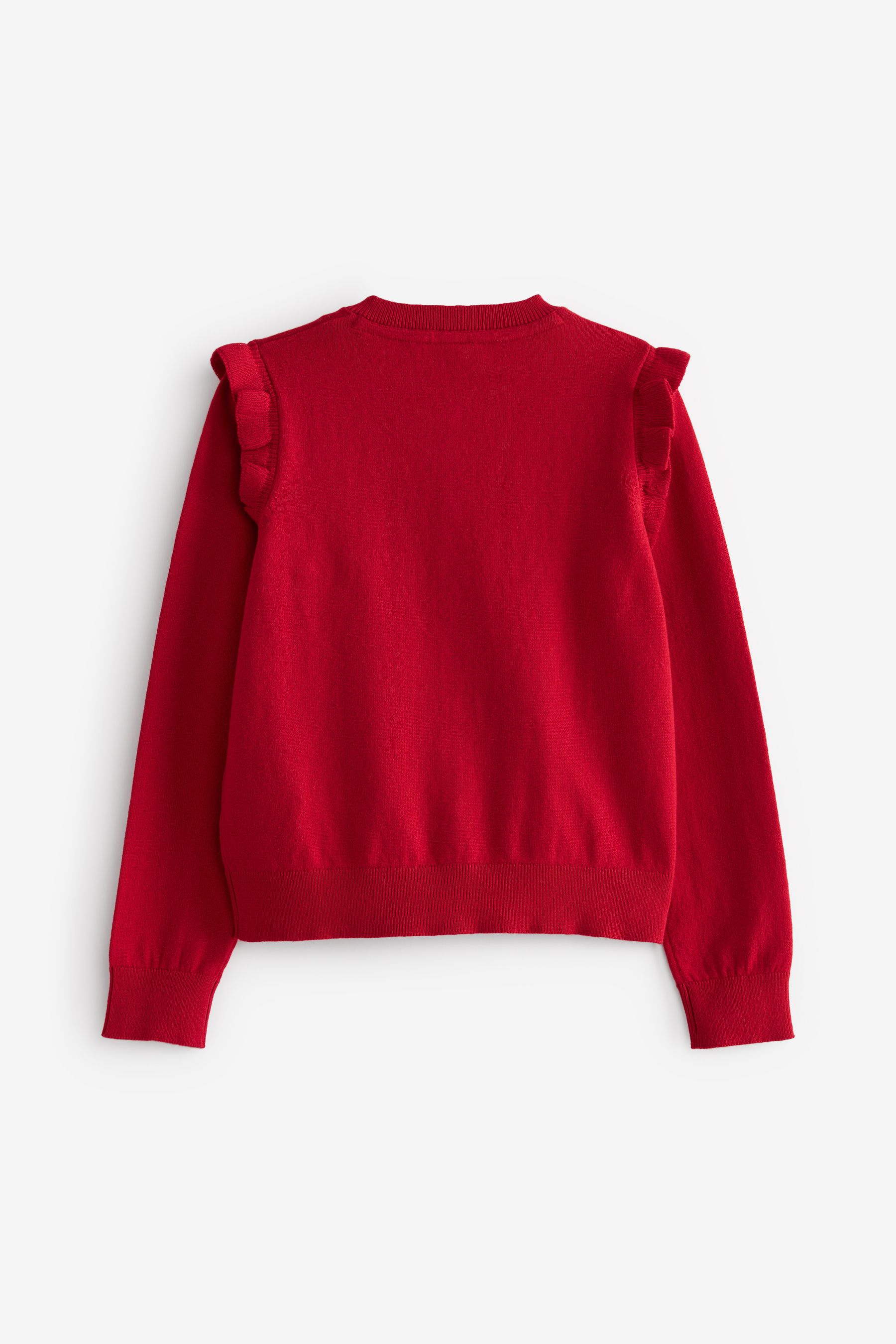 Buy Red Cotton Rich Frill Shoulder School Cardigan 3 16yrs from the Next UK online shop