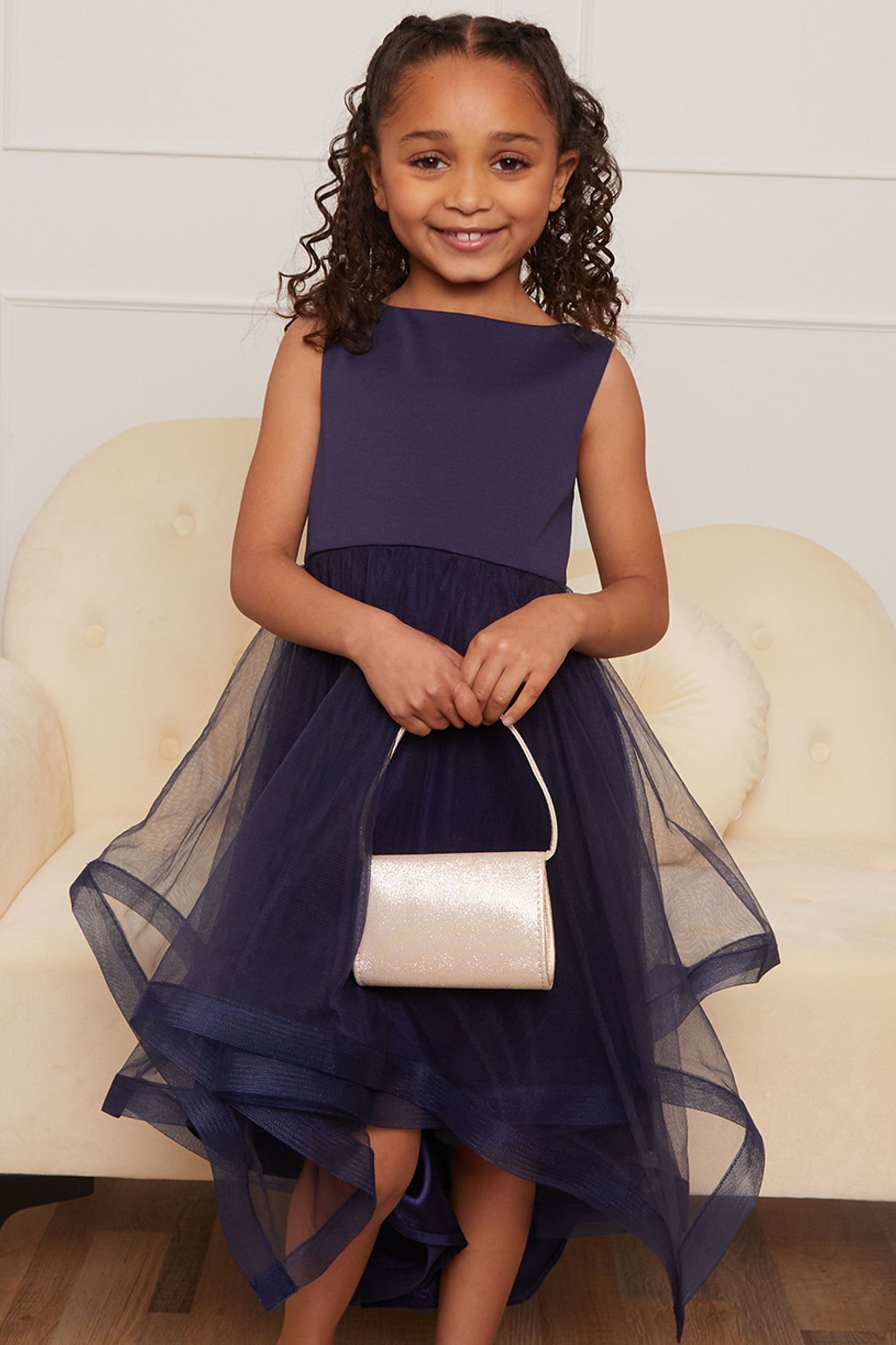Buy Chi Chi London Blue Younger Girls Tulle Layered Midi Dress from Next France