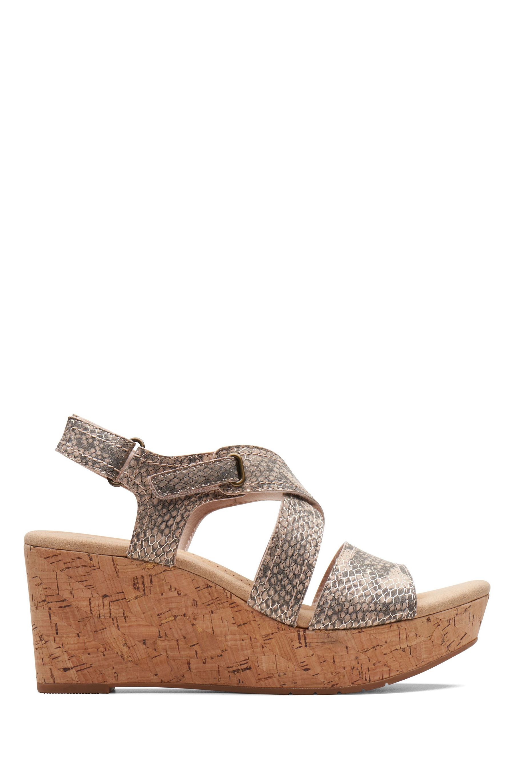 Buy Clarks Silver Rose Way Wedge Sandals from Next Luxembourg