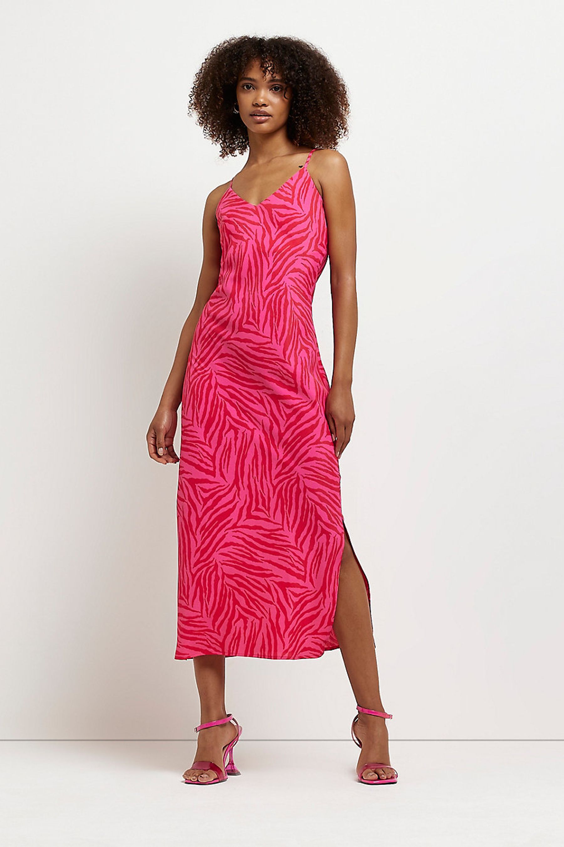 Pink zebra print maxi dress hotsell