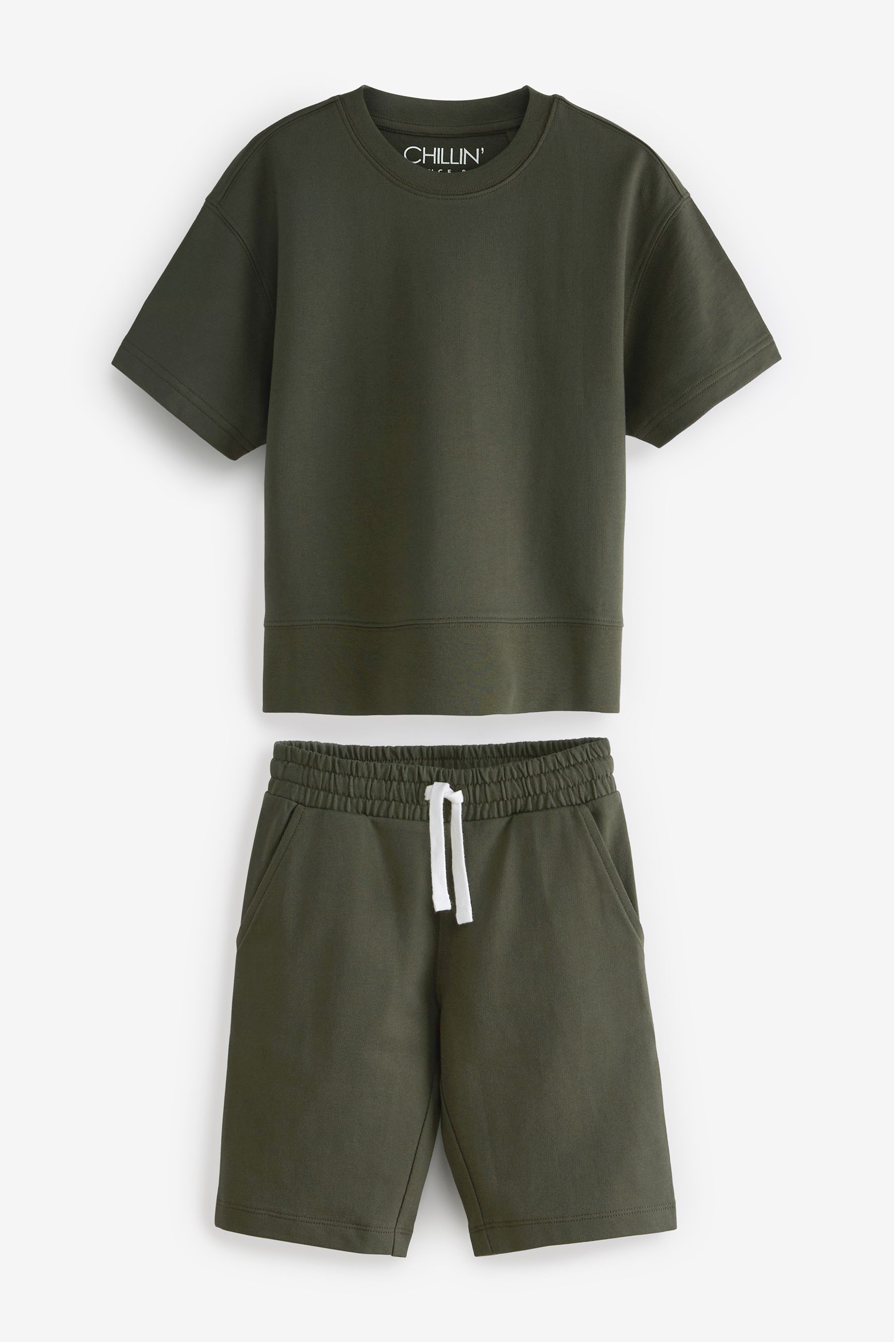 Buy Khaki Green Lounge Shorts and T Shirt Set 3 16yrs from Next Belgium