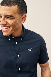 Barbour® Navy Blue Oxtown Classic Short Sleeve Oxford 100% Cotton Shirt The - Image 3 of 6