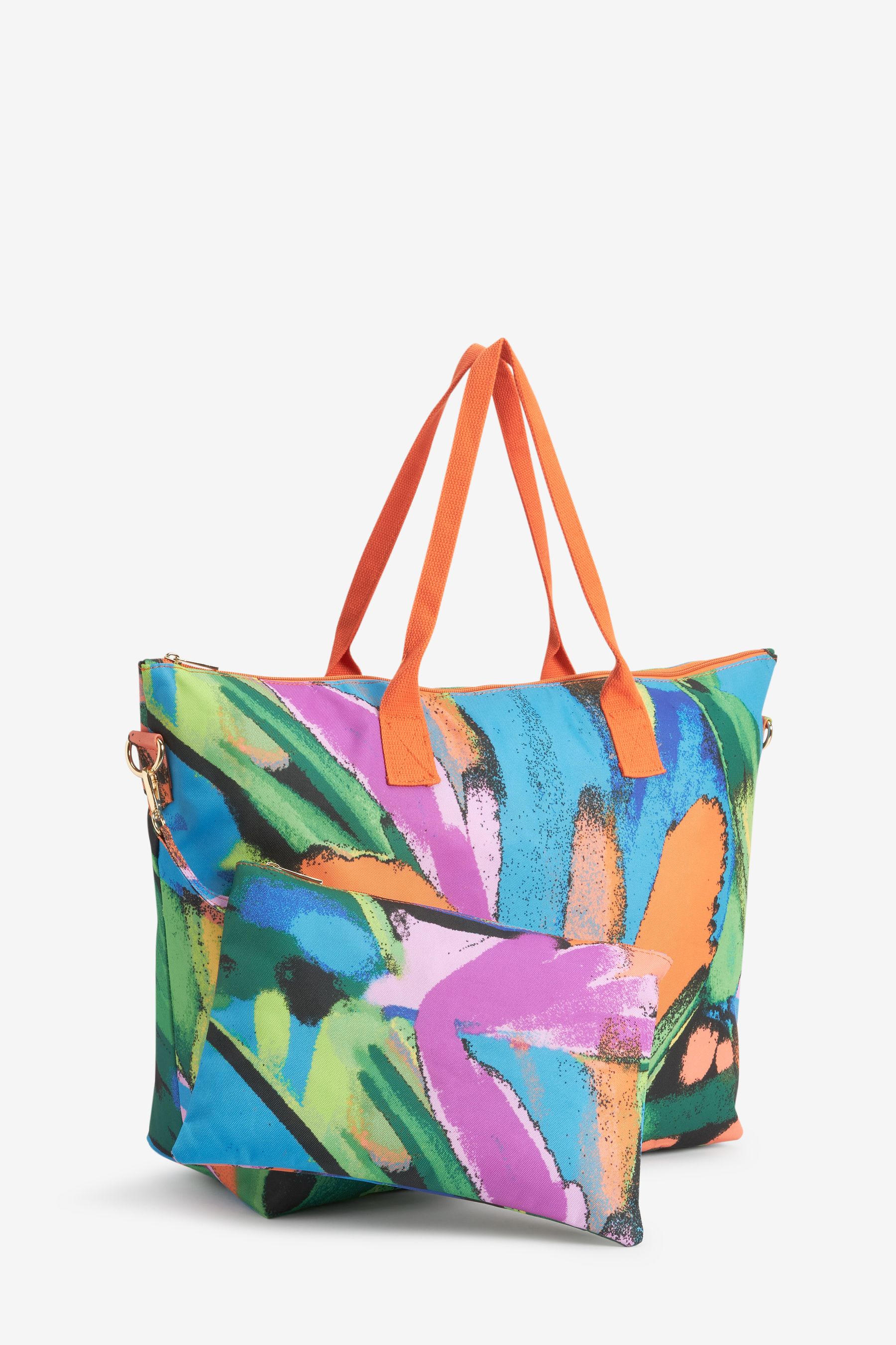 Buy Multi Abstract Print Fold Away Beach Bag from Next Germany