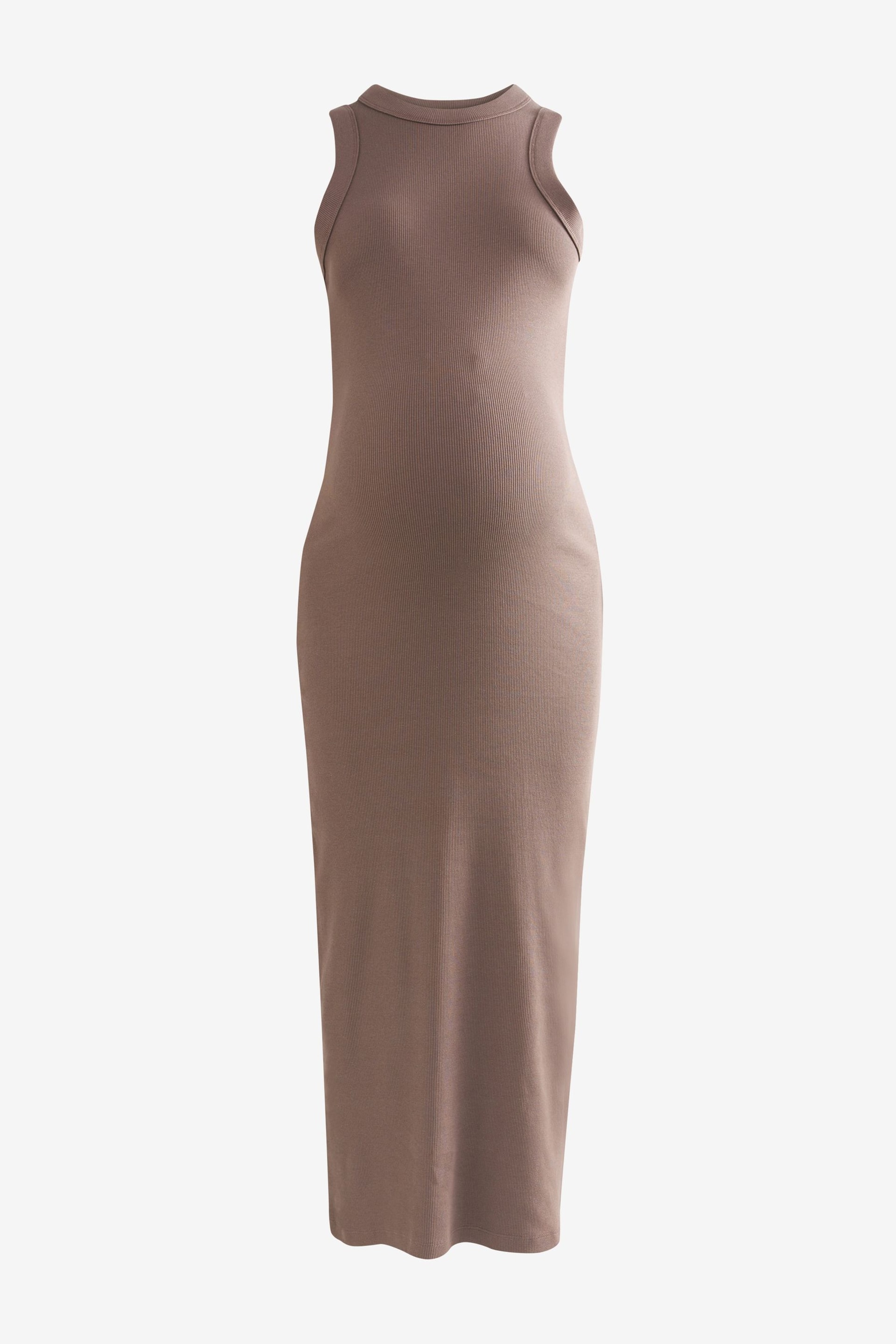 Mole Brown Maternity Ribbed Dress - Image 5 of 7