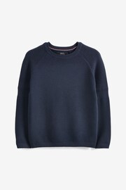 Navy Without Stag Textured Crew Jumper (3-16yrs) - Image 1 of 2